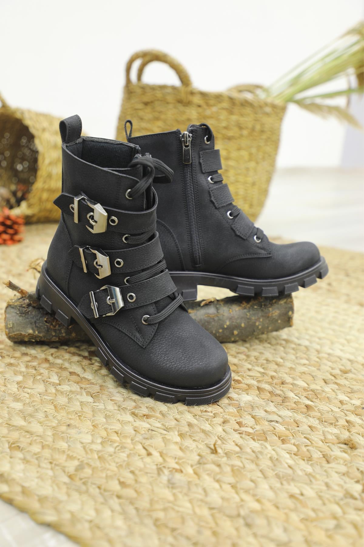 Günlük Rahat Siyah Çocuk Bot 770 Çocuk bot & Çizme Ayakdaş AYAKDAŞ 770 FLT