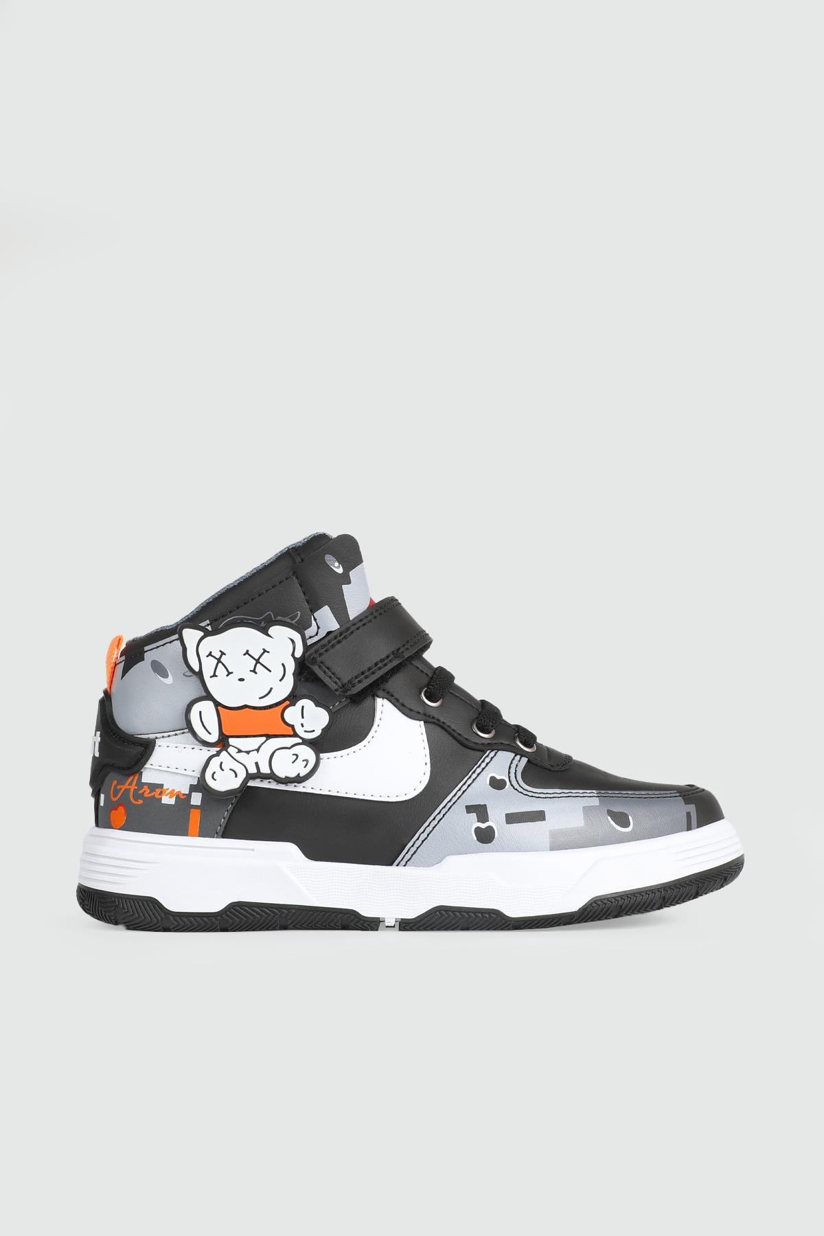 Günlük Rahat Siyah Füme Çocuk Spor Ayakkabı 236 Çocuk Günlük Spor Ayakkabı Arvenzo ARVENZO 236 FİLET 24K