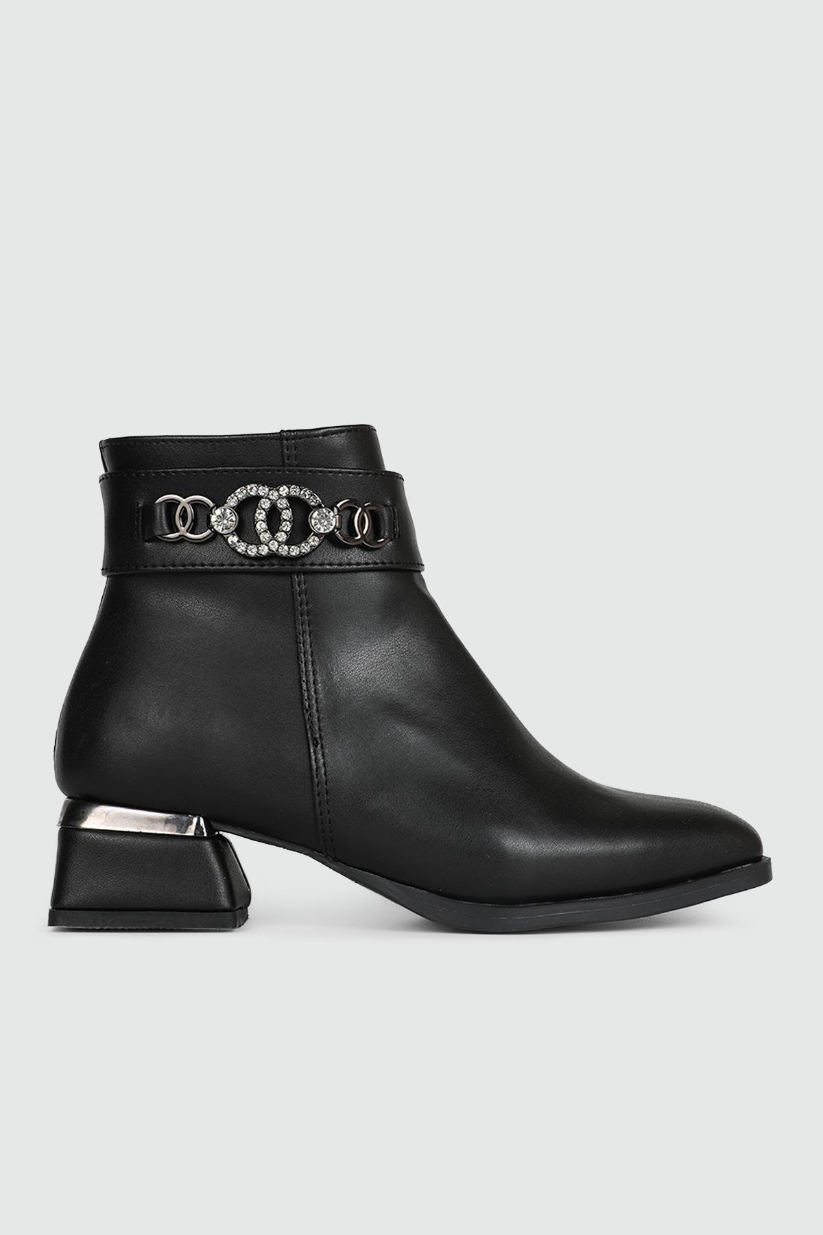 Günlük Rahat Siyah Kadın Bot AC-502 Kadın Klasik Bot MyBella MY BELLA AC-502 KADIN 24K