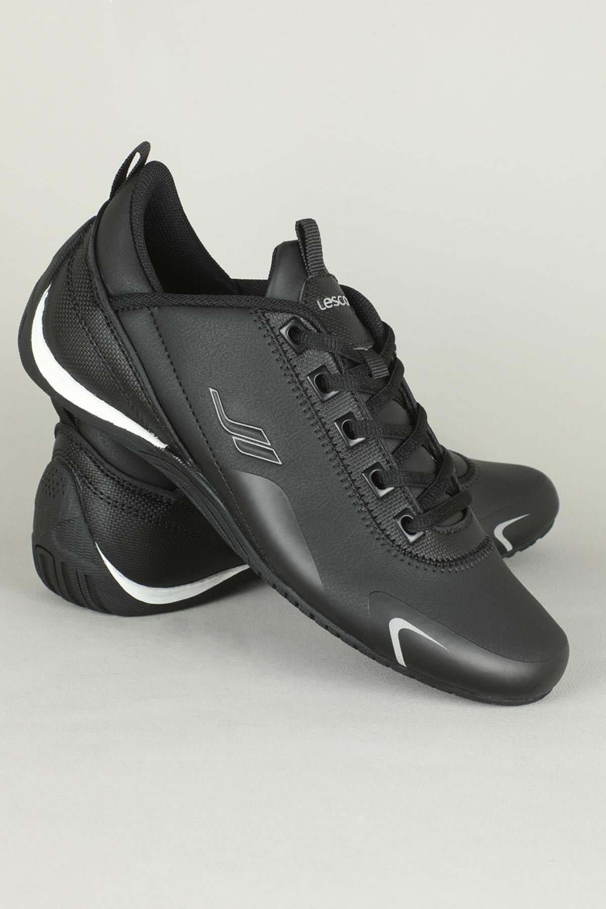 Günlük Rahat Siyah Unisex Spor Ayakkabı SMASH-2SNEAKERS Unisex Günlük Spor Ayakkabı Lescon LESCON SMASH-2 UNİSEX SPOR AYK