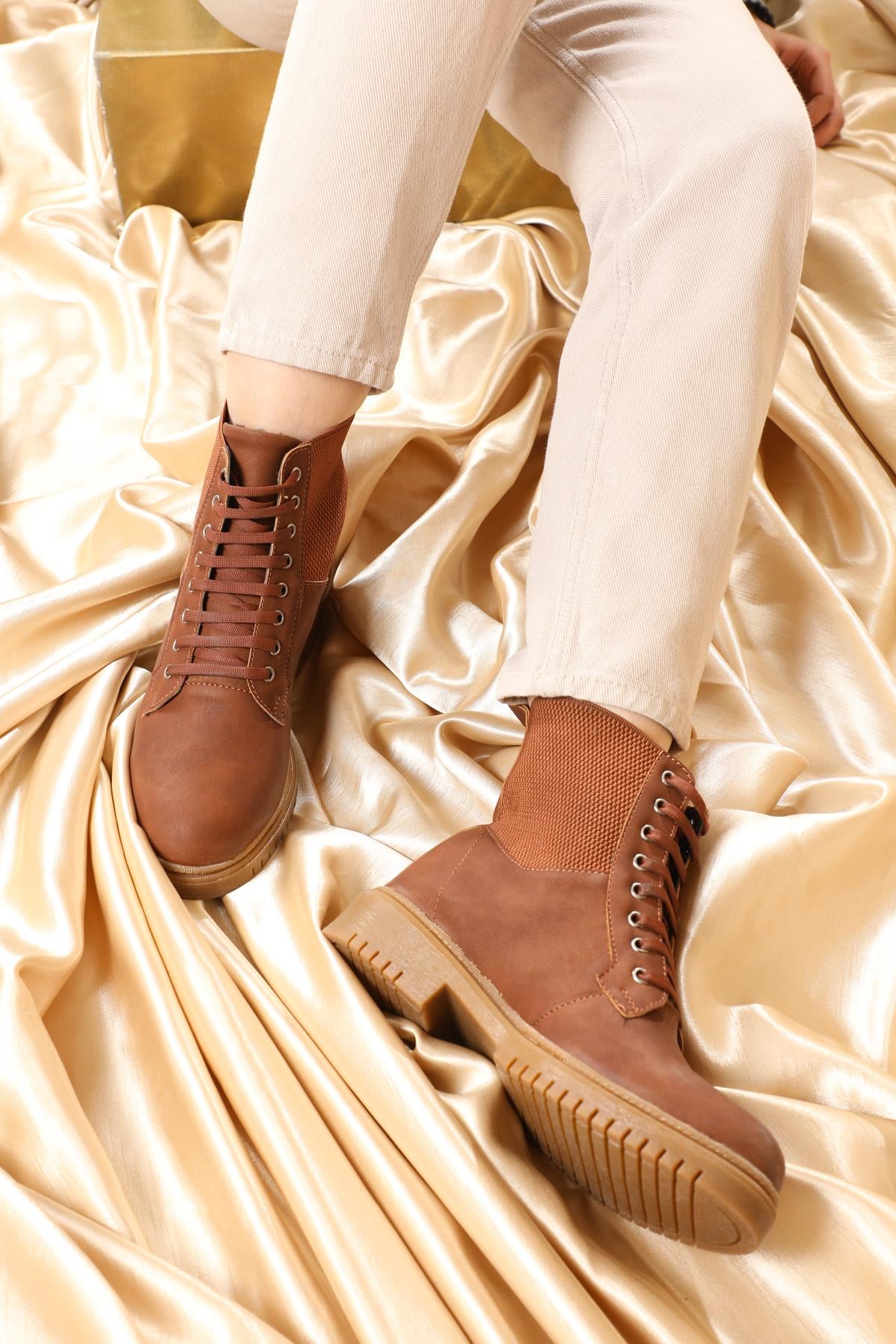 Günlük Rahat Taba Greyzi Kadın Bot S-048 Kadın Günlük Conford Bot Carla Bella SEDEF S-048 BOT