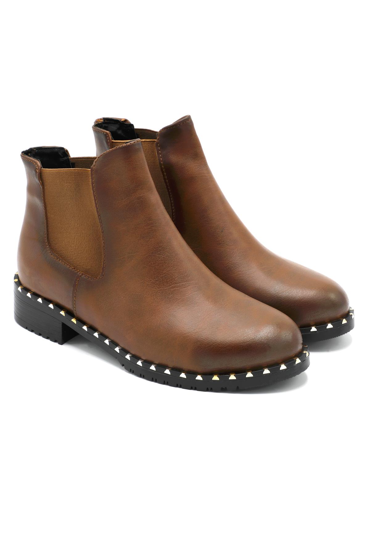 Günlük Rahat Taba Kadın Bot S-425 Kadın Günlük Conford Bot Carla Bella SERVET S-425 TROPLU