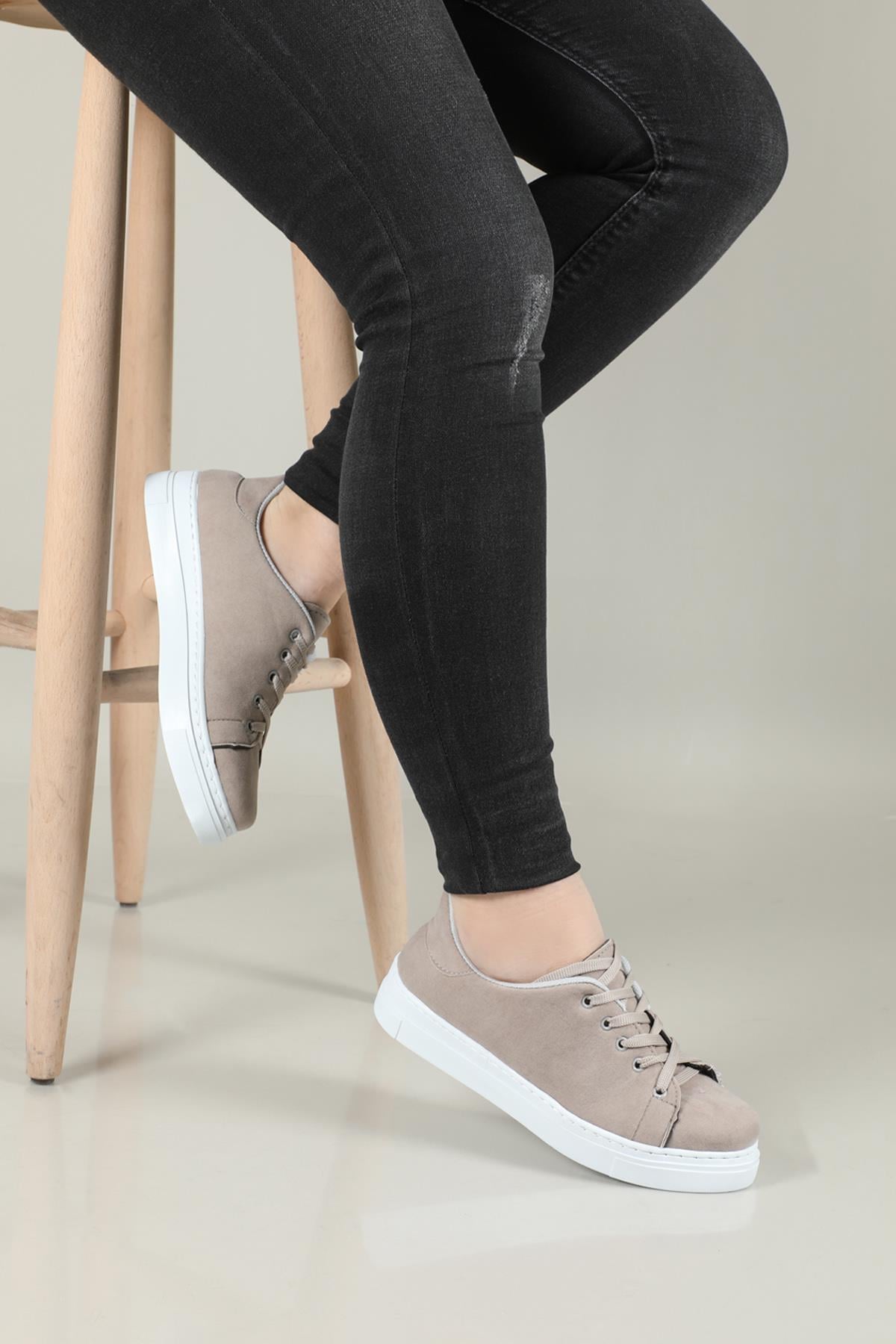 Günlük Rahat Vizon Süet Kadın Spor Ayakkabı SMİTH Kadın Sneaker Beınsteps Beinsteps Smith Kadın Sneaker