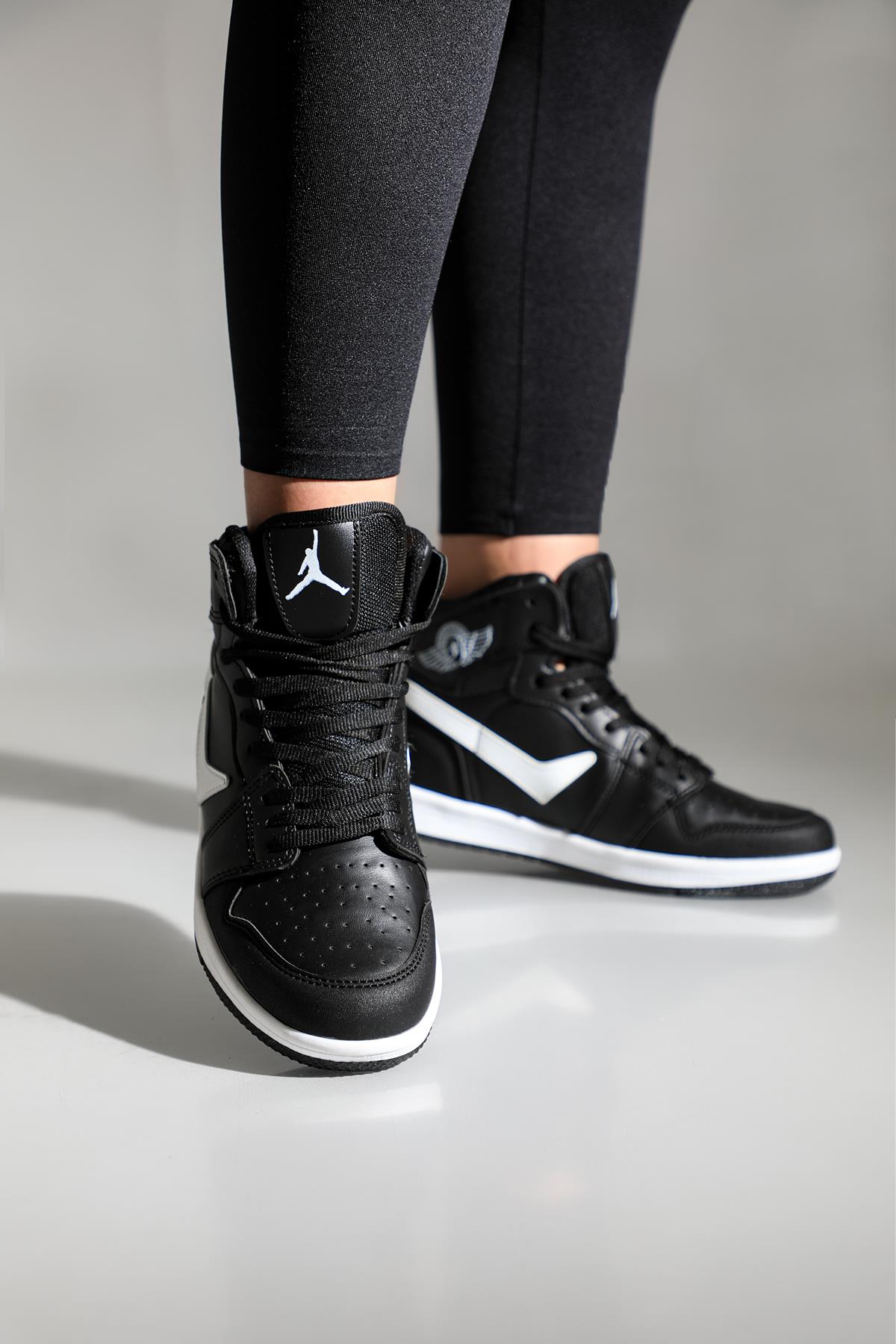 Günlük Siyah Beyaz Unisex Spor Ayakkabı 8070 Unisex Günlük Spor Ayakkabı Lambırlent LAMBIRLENT 8070 UNİSEX BASKET