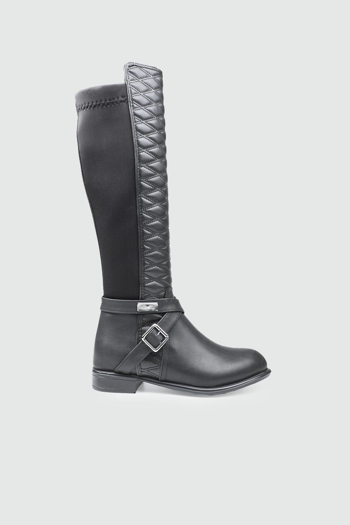 Günlük Streç Lastikli Rahat Çizme Siyah Kadın Bot GK-501 Kadın Çizme MY BELLA My Bella GK-515 Kadın 25K