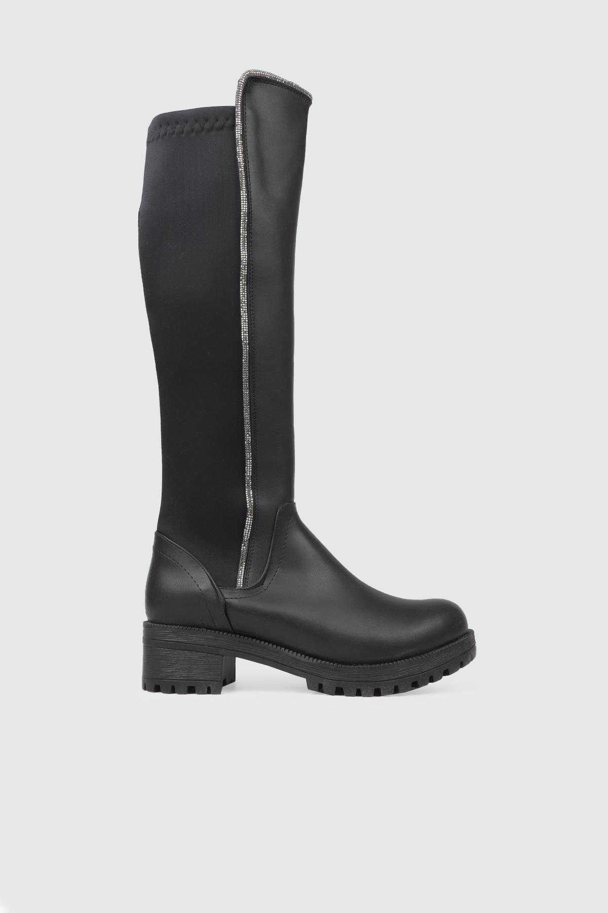 Günlük Streç Lastikli Rahat Çizme Siyah Kadın Çizme My Bella GK-608 Kadın Çizme MY BELLA My Bella GK-608 Kadın 25K