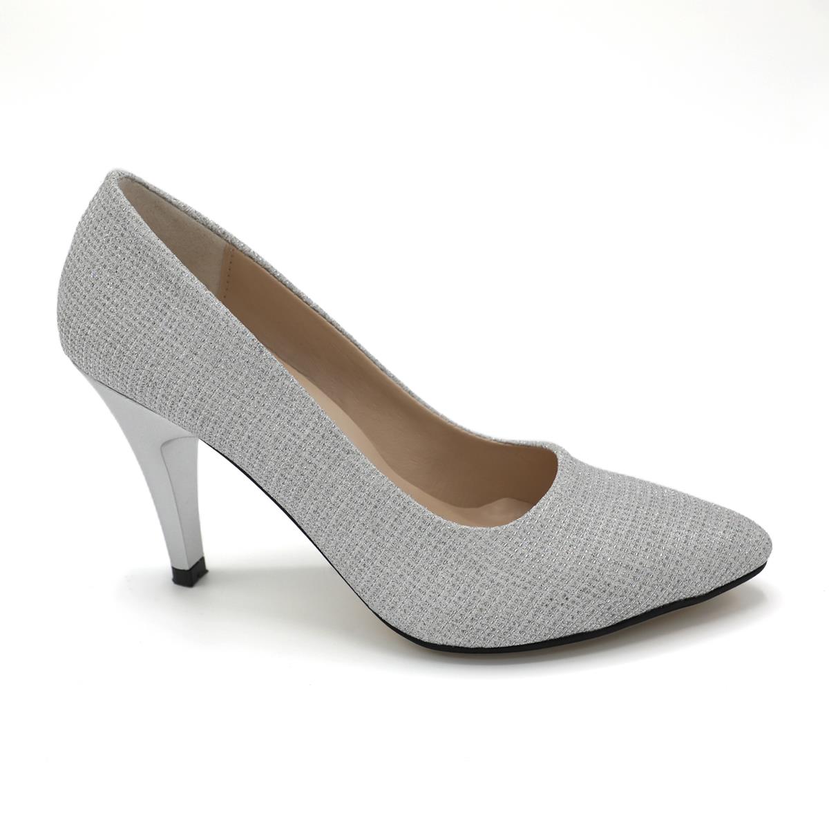 Günlük Topuklu Gümüş Çupra Kadın Ayakkabı N-2500 Kadın Stiletto Carla Bella 7168073