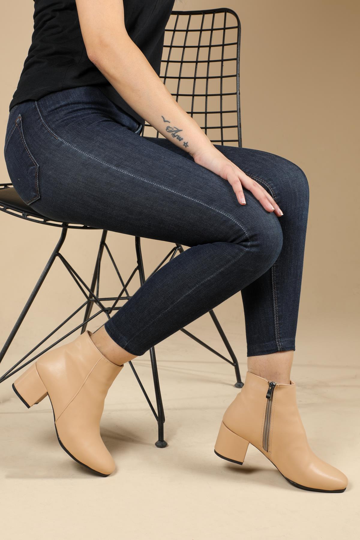 Günlük Topuklu Nut Kadın Bot V-0064 Kadın Günlük Conford Bot Carla Bella VİENTO V-0064 BOT