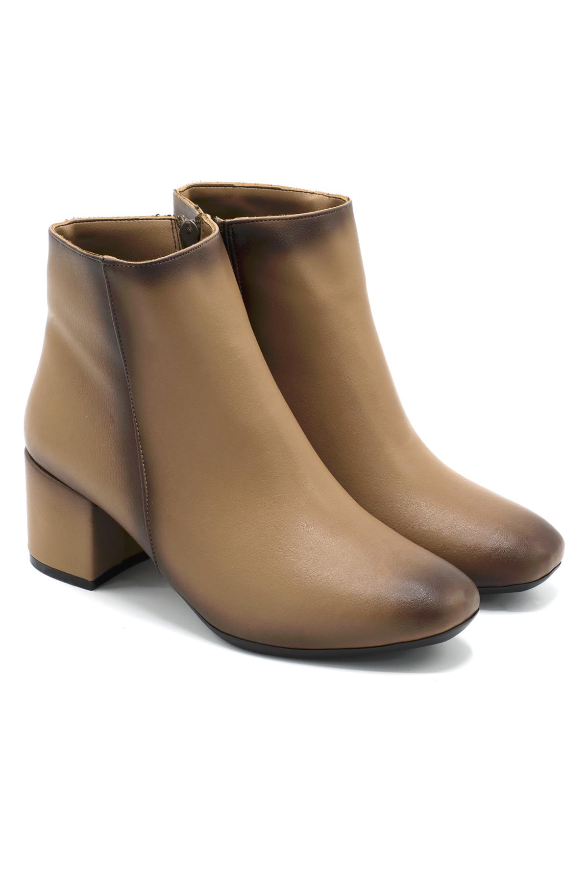 Günlük Topuklu Vizon Kadın Bot V-0064 Kadın Günlük Conford Bot Carla Bella VİENTO V-0064 BOT