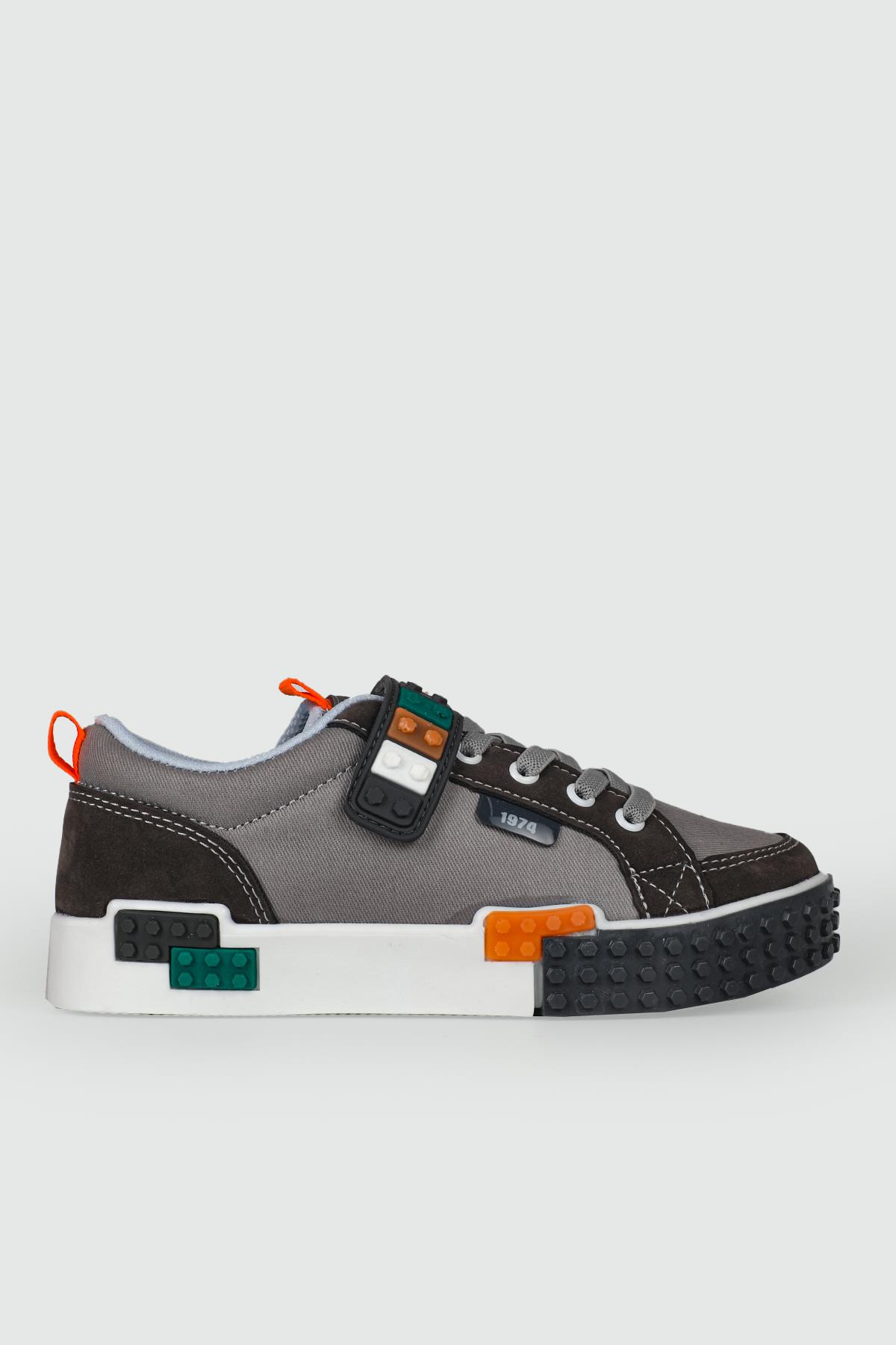 Hafi Rahat Taban Anoraklı Sneaker Füme Çocuk Spor Ayakkabı ALS1957 Çocuk Sneaker Alessio ALESSİO 1957 Çocuk 24Y