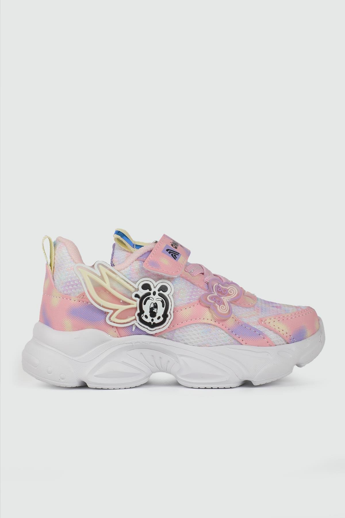 Hafi Rahat Taban Anoraklı Sneaker Pembe Beyaz Çocuk Spor Ayakkabı 034 Çocuk Günlük Spor Ayakkabı Alessio ALESSİO 034 Çocuk Sneaker 23Y