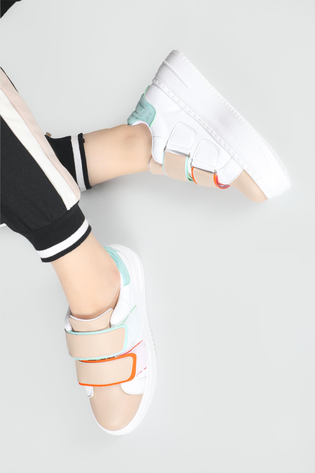 Hafif Kalın Tabanlı Rahat Günlük Casual Yürüyüş Byz Nut Mint Yeşil Kadın Spor Ayakkabı CAROLİNE Kadın Sneaker Beınsteps Beinsteps Ş-19 Caroline 22Y
