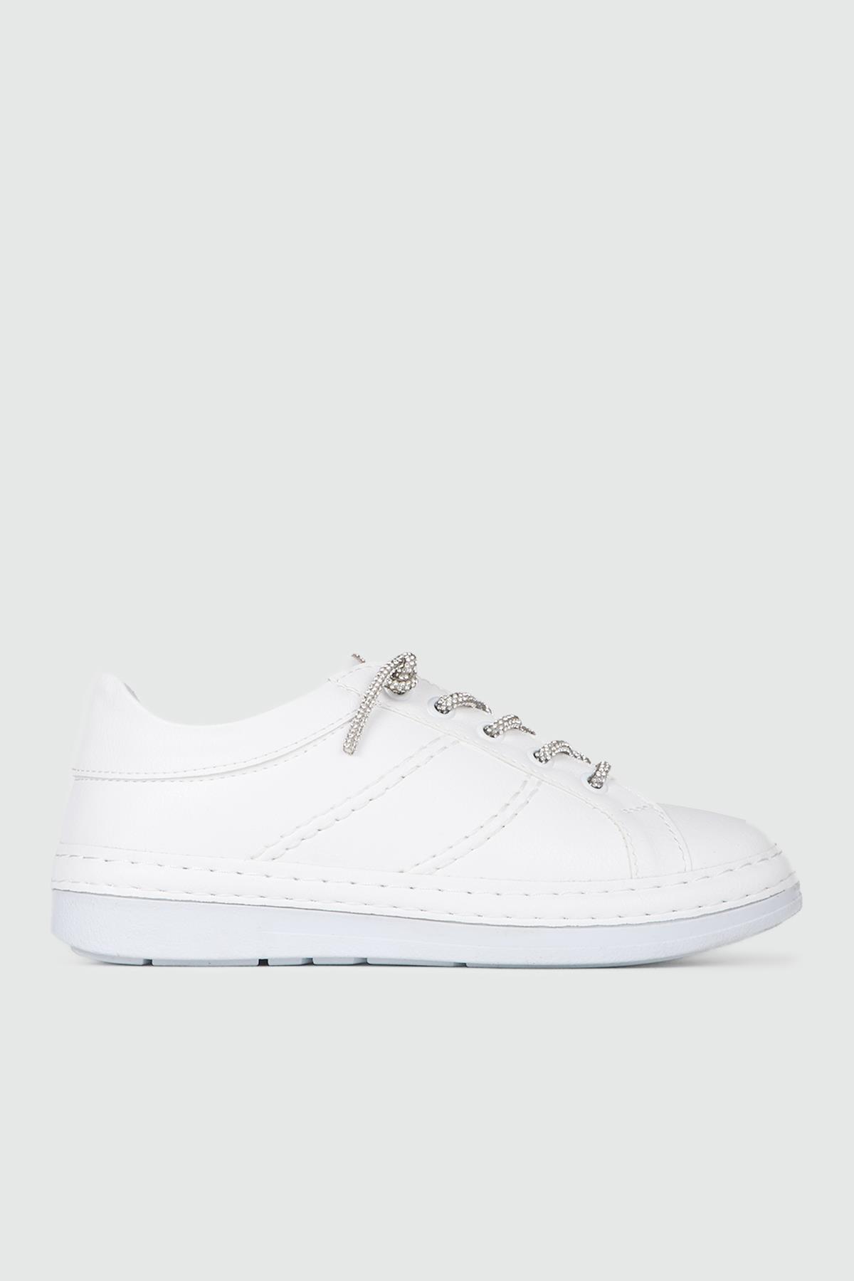 Hakiki Deri Günlük Beyaz Kadın Ayakkabı BH-3210 Kadın Günlük Ayakkabı MyBella My Bella BH-3210 KADIN 24K