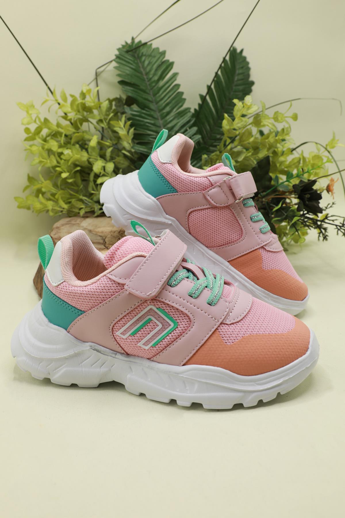 Havalı Ortopedik Pudra Çocuk Spor Ayakkabı NEON Çocuk Günlük Spor Ayakkabı Cool COOL NEON ÇOCUK SPOR