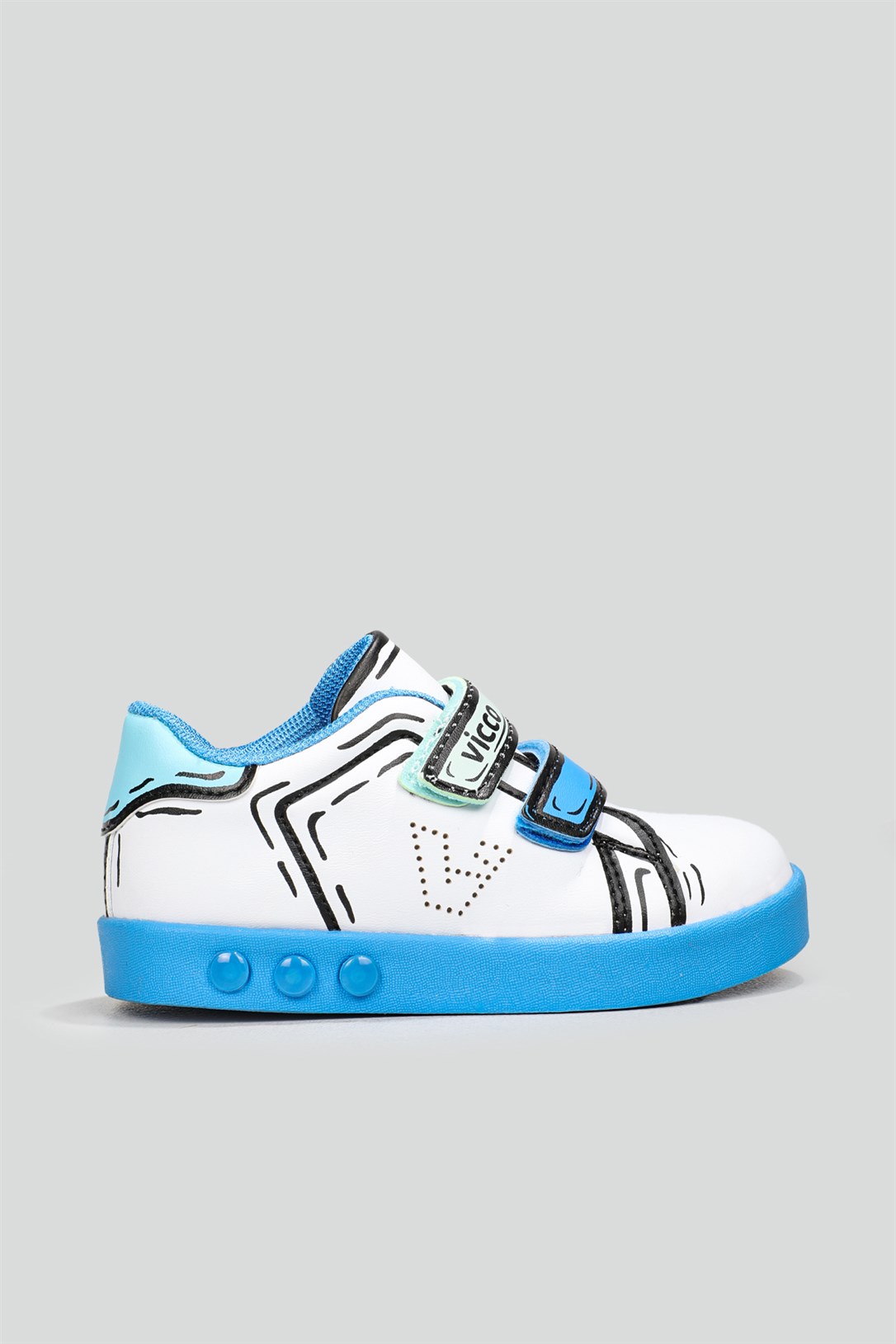 İlk Adım Işıklı Ortopedik Beyaz Sax Çocuk Spor Ayakkabı PİCASSO Bebek Sneaker Vicco VİCCO 153 Picasso 22Y