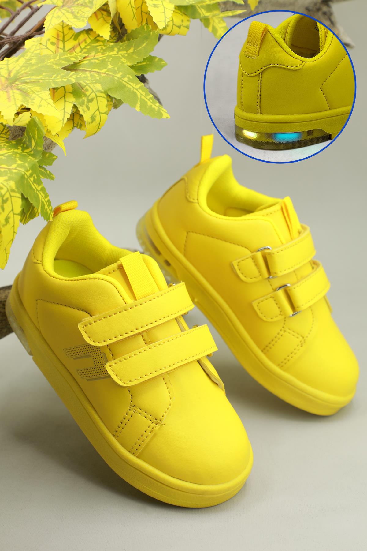 Işıklı Rahat Sarı Çocuk Spor Ayakkabı POKEMON SHORT Çocuk Günlük Spor Ayakkabı Cool COOL Pokemon Short Çocuk