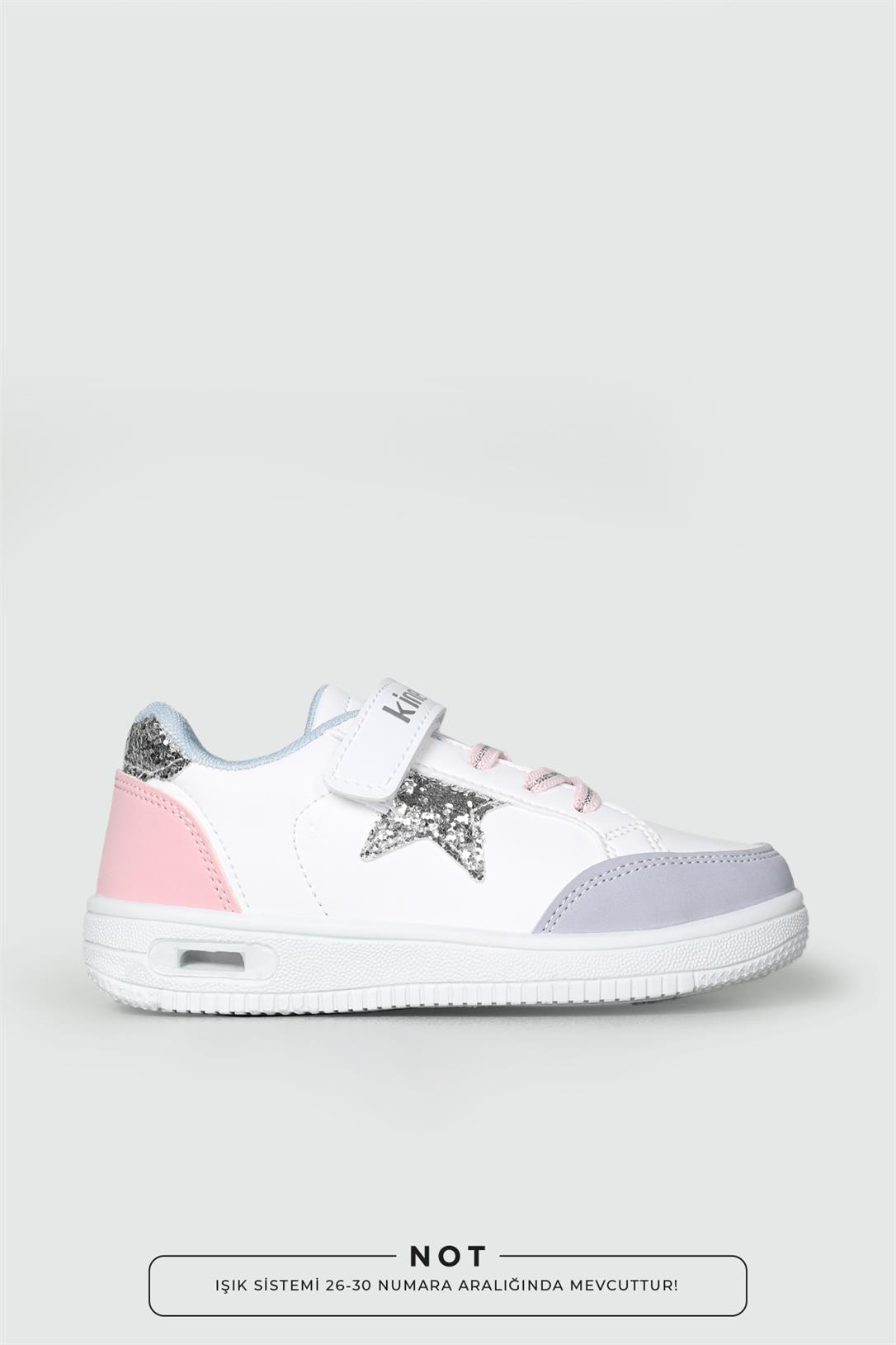 Işıklı Sneaker Beyaz Gümüş Çocuk Spor Ayakkabı MALIBU Çocuk Günlük Spor Ayakkabı Kinetix KİNETİX MALIBU SPOR