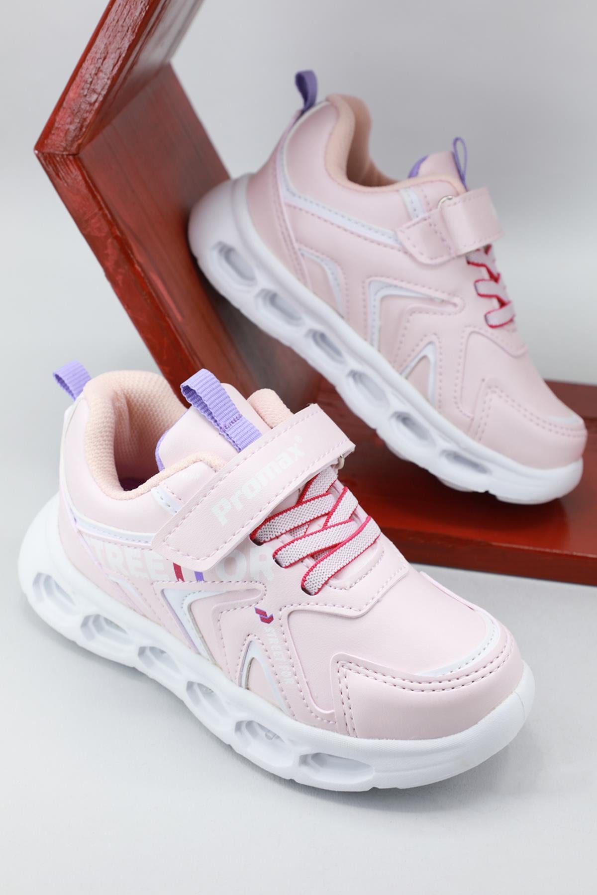 Işıklı Sneaker Pembe Çocuk Spor Ayakkabı 1700 Çocuk Günlük Spor Ayakkabı Promax Promax 1700 Çocuk Spor Ayakkab