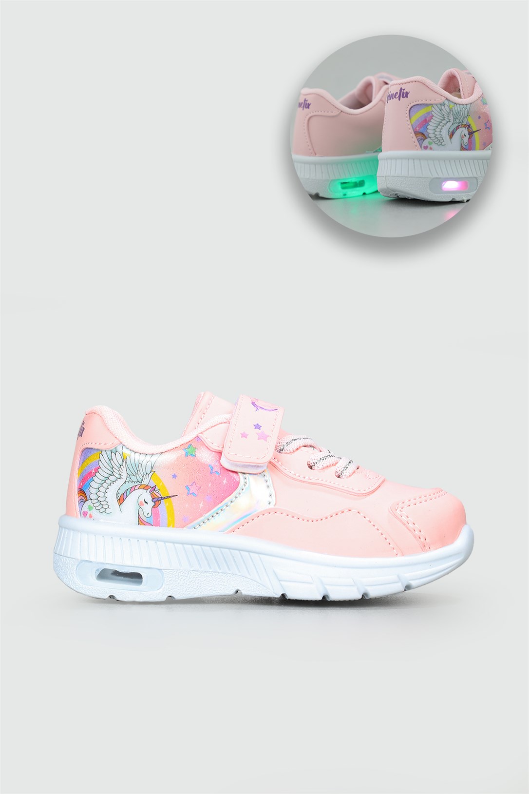 Kinetix Işıklı Sneaker Pembe Gümüş Çocuk Spor Ayakkabı NESSI PU | Ayakkabı  City