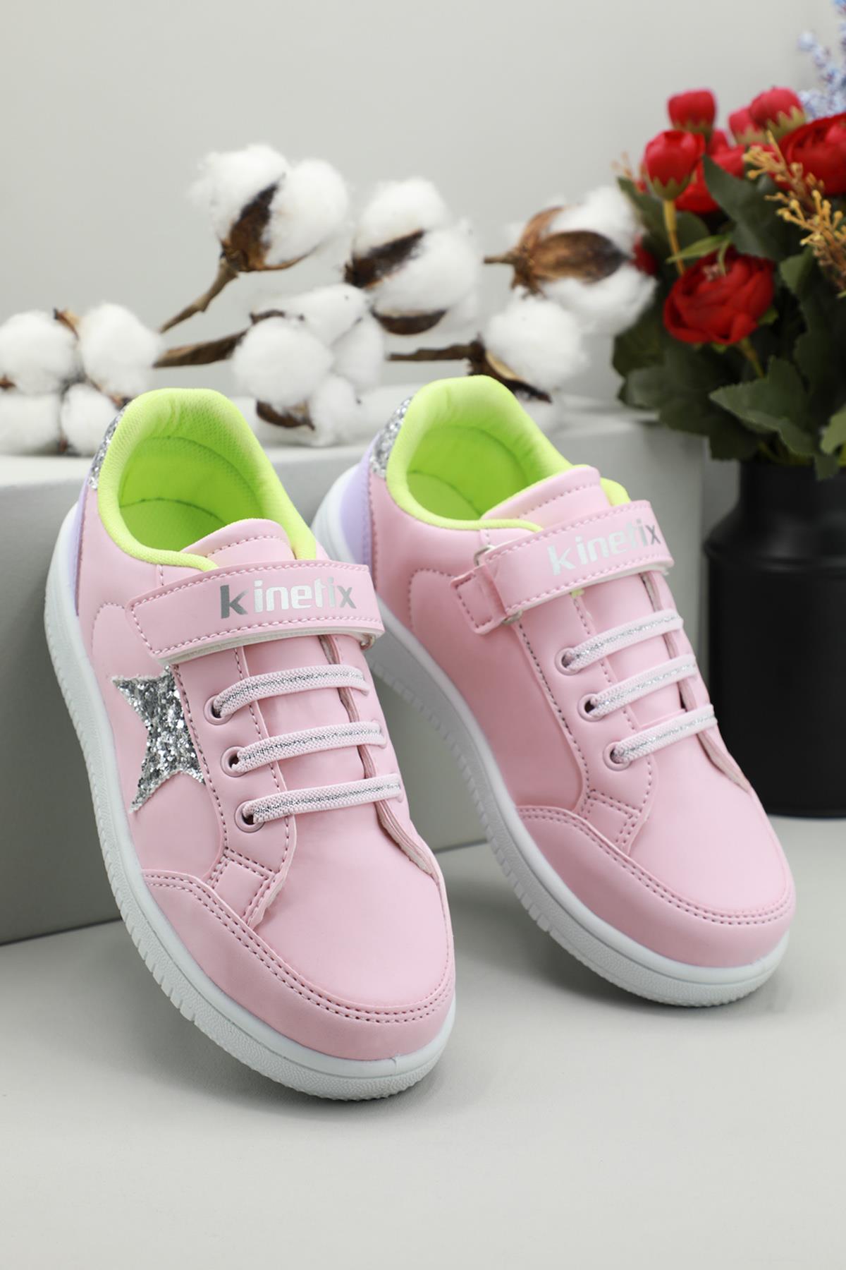 Işıklı Sneaker Pembe Gümüş Çocuk Spor Ayakkabı MALIBU Çocuk Günlük Spor Ayakkabı Kinetix KİNETİX MALIBU SPOR