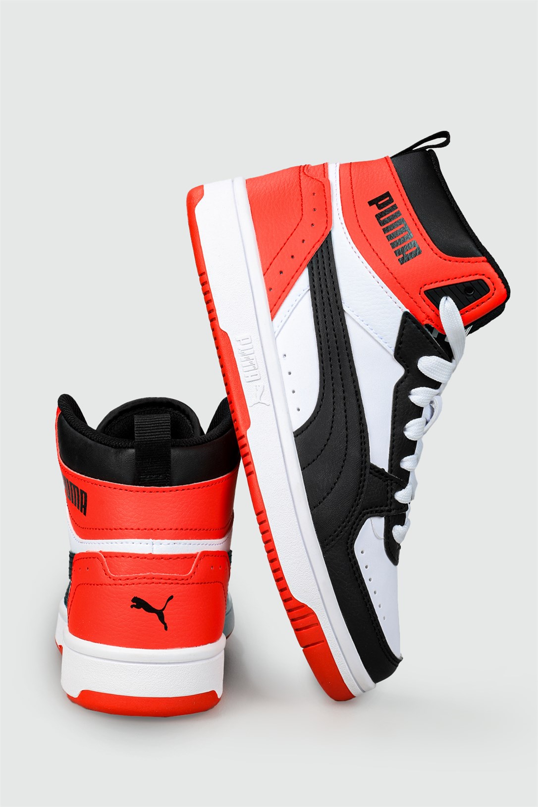 Puma Jordan Boğazlı Beyaz Siyah Kırmızı Unisex Spor Ayakkabı 374687-03