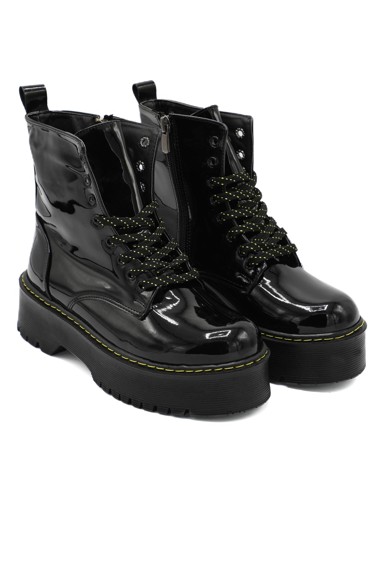 Kaymaz Taban Postal Siyah Rugan Kadın Bot Ş-33 Kadın Günlük Conford Bot Beınsteps ŞANZELİZE Ş-33 BOT