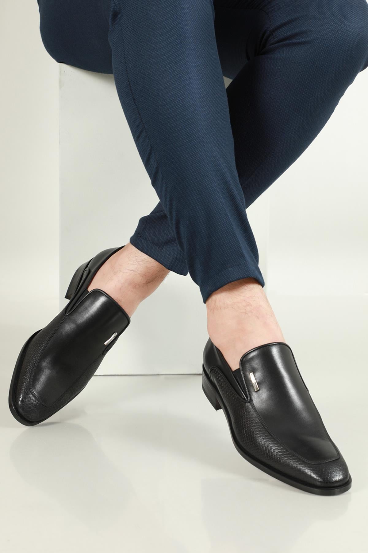 Klasik Deri Kösele Syh Antik Baskılı Erkek Ayakkabı 9122-233 Erkek Klasik Ayakkabı Nevzat Onay NEVZAT ONAY 9122-223