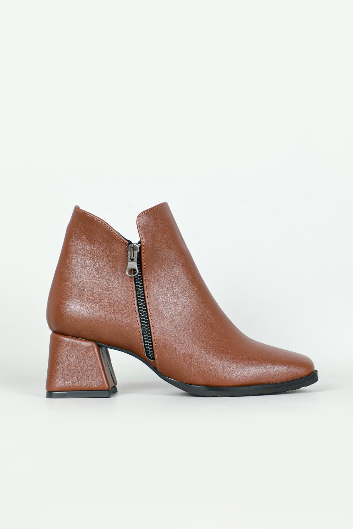 Küt Burunlu Topuklu Taba Kadın Bot MS-KÜT13 Kadın Günlük Conford Bot Carla Bella Carla Bella Ms-Küt13 Kadın Bot