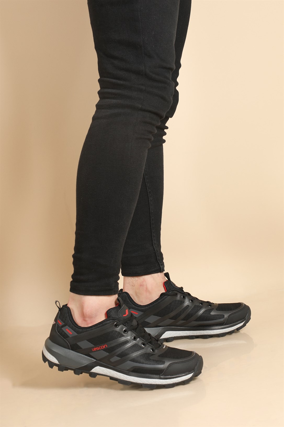 Lescon Günlük Koşu Yürüyüş Siyah Erkek Spor Ayakkabı TRAİL AXİS