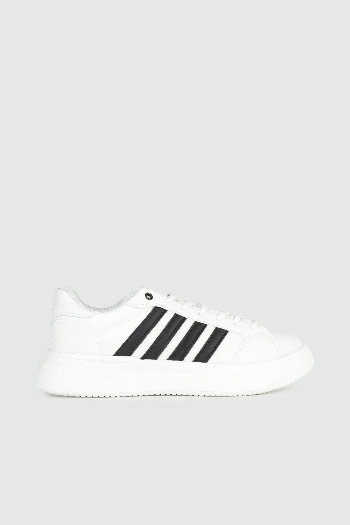 Nefes Alır Fileli Bağcıklı Beyaz Unisex Spor Ayakkabı 2202 Unisex Sneaker Letoon LETOON 2202 UNİSEX SPOR