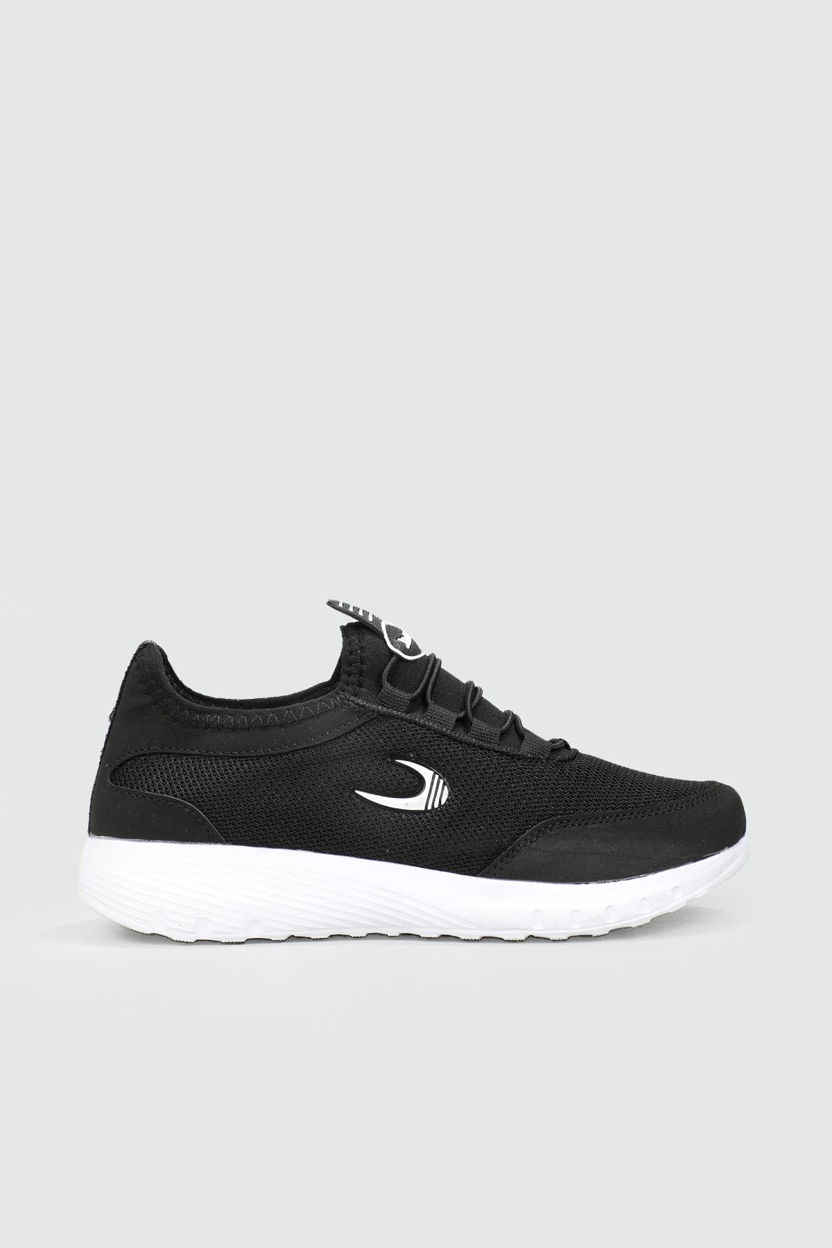 Nefes Alır Fileli Bağcıklı Siyah Beyaz Unisex Spor Ayakkabı 2090 Unisex Günlük Spor Ayakkabı Jamper MC JAMPER 2090 UNİSEX
