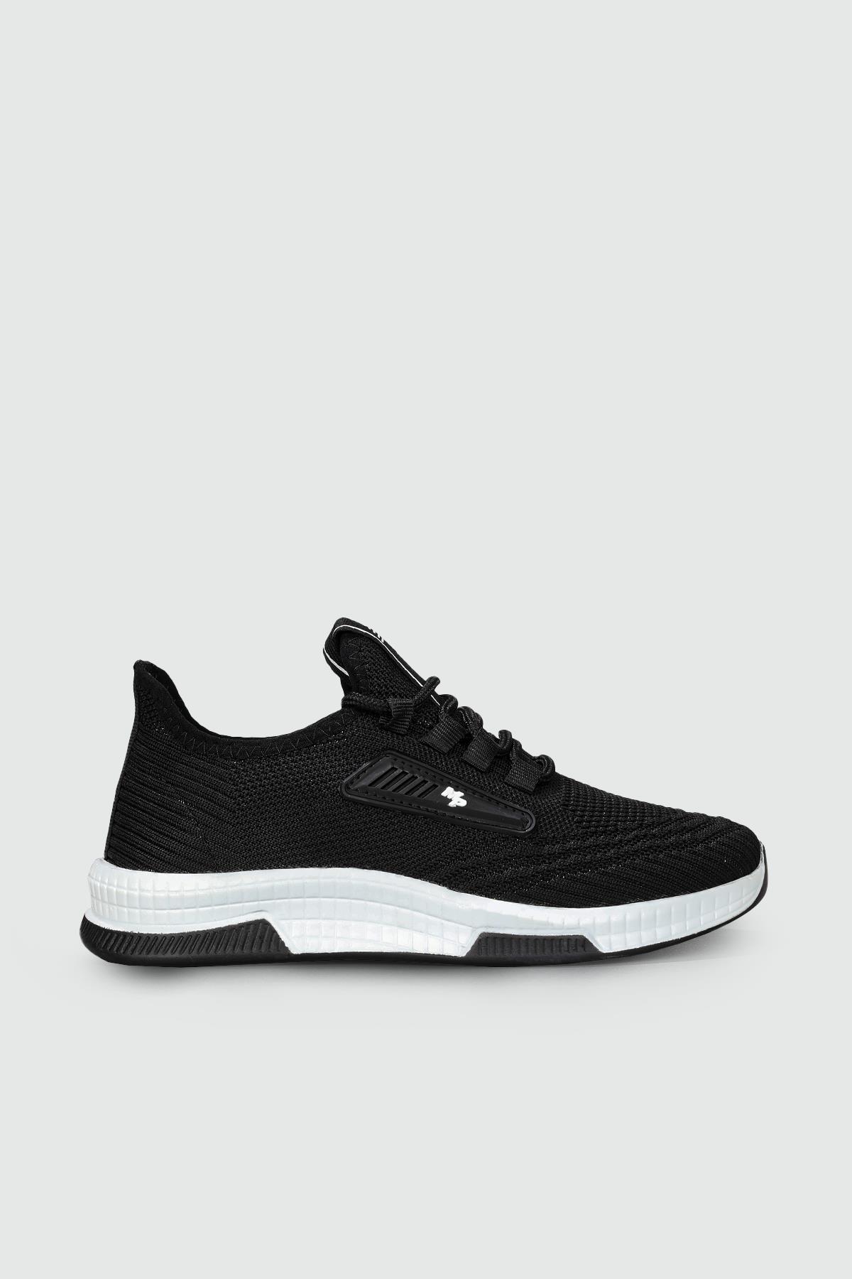 Nefes Alır Fileli Bağcıklı Siyah Beyaz Unisex Spor Ayakkabı 231-2346 Unisex Günlük Spor Ayakkabı M.P M.P 231-2346 UNİSEX FİLELİ SPR