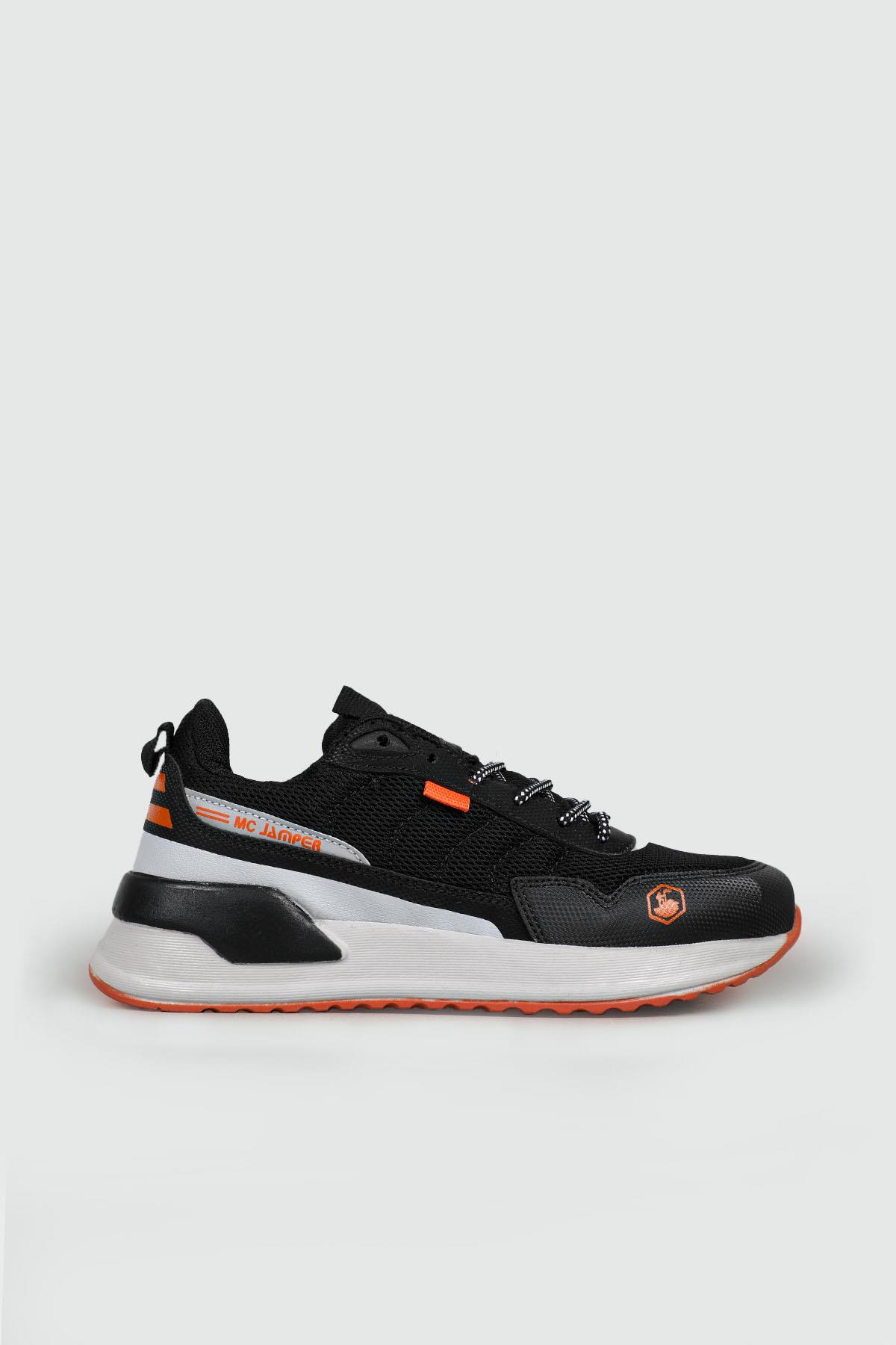 Nefes Alır Fileli Bağcıklı Siyah Buz Oranj Unisex Spor Ayakkabı 2019 Unisex Günlük Spor Ayakkabı Jamper MC JAMPER 2019 UNİSEX SPOR 23Y