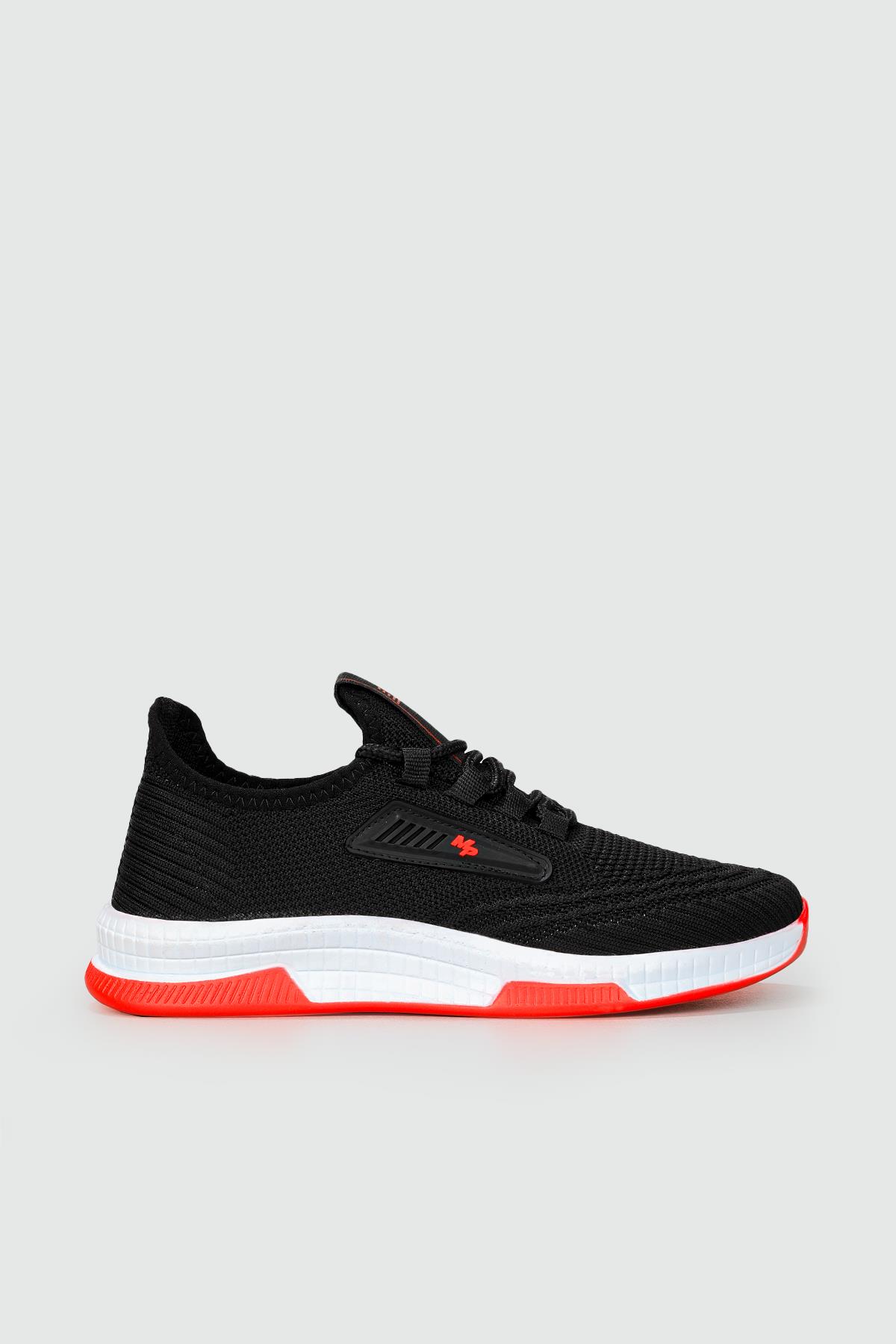 Nefes Alır Fileli Bağcıklı Siyah Kırmızı Unisex Spor Ayakkabı 231-2346 Unisex Günlük Spor Ayakkabı M.P M.P 231-2346 UNİSEX FİLELİ SPR