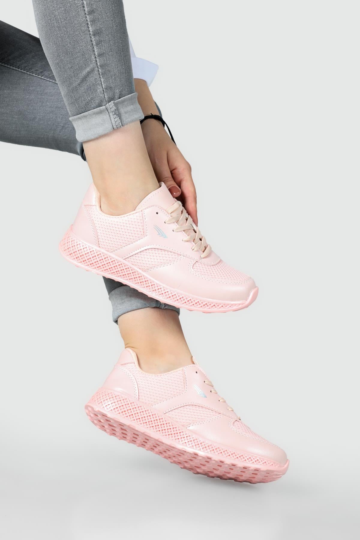 Nefes Alır Günlük Rahat Koşu Yürüyüş Pudra Unisex Spor Ayakkabı E-10 Unisex Sneaker Beınsteps Beinsteps E-10 22Y