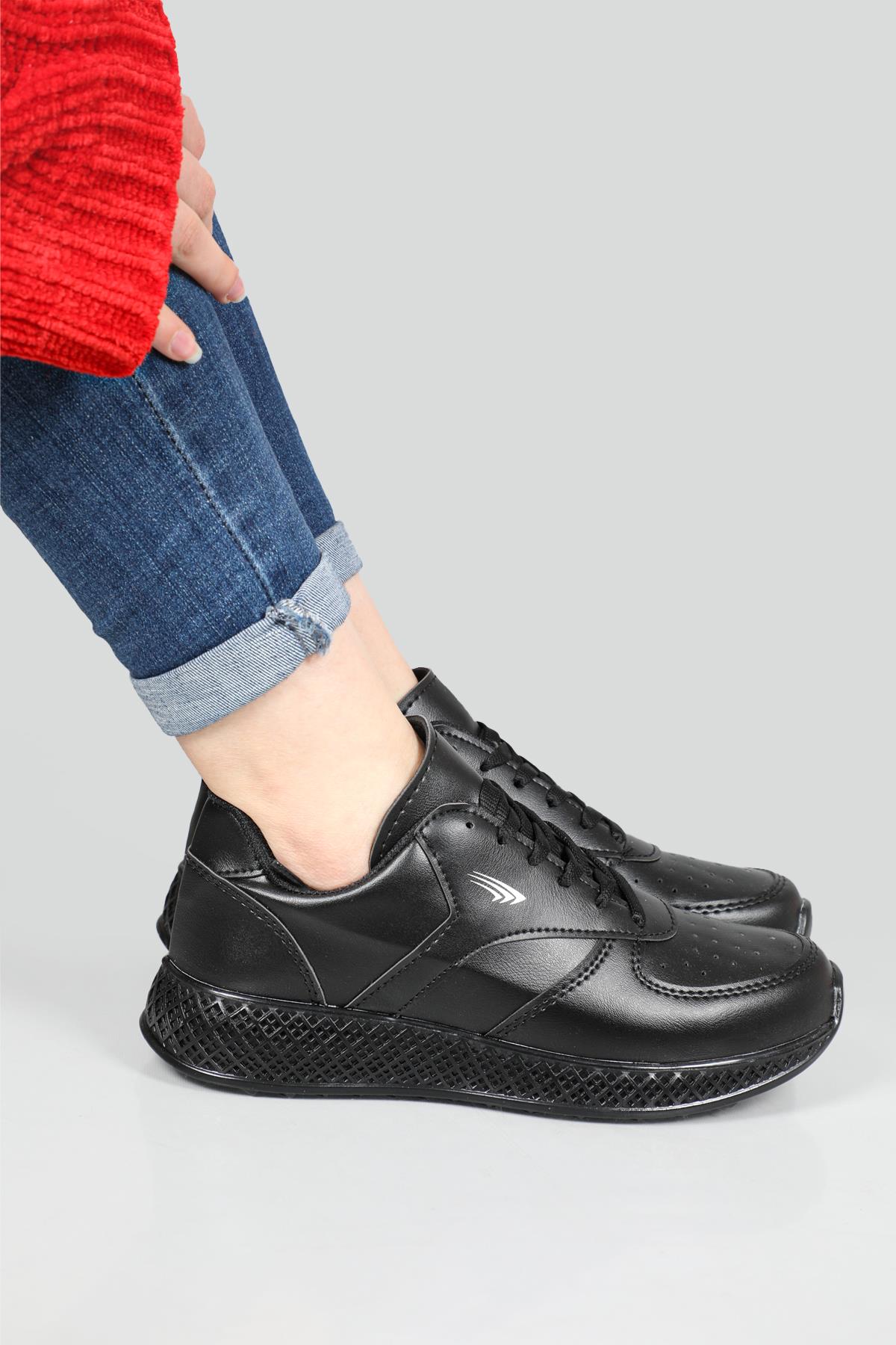Nefes Alır Günlük Rahat Koşu Yürüyüş Siyah Siyah Unisex Spor Ayakkabı E-10 Unisex Sneaker Beınsteps Beinsteps E-10 22Y