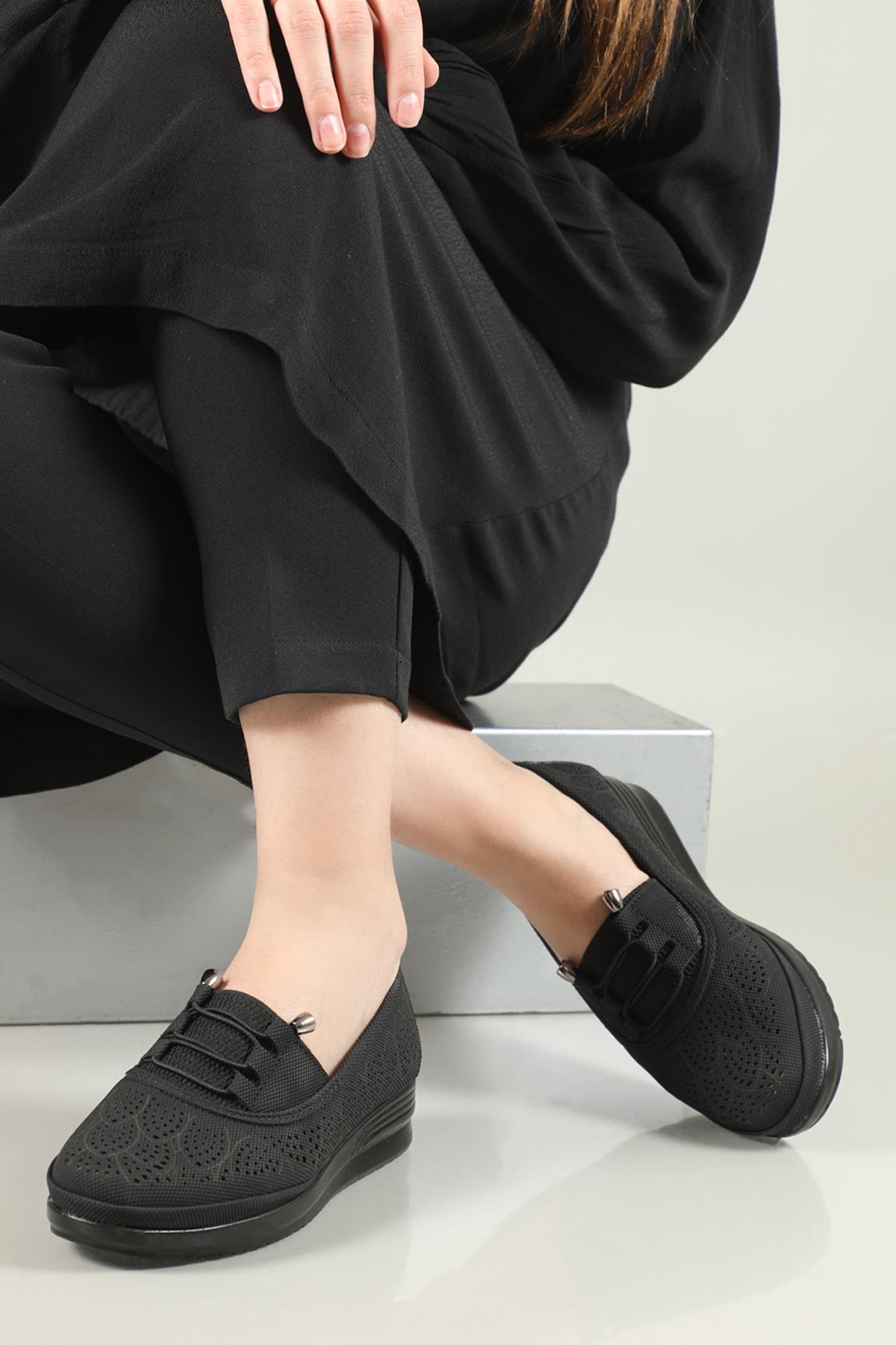 Nefes Alır Jelli Ortopedik Siyah Kot Kadın Ayakkabı W-119 Kadın Günlük Ayakkabı Carla Bella Carla Bella W-119 ATM Poli