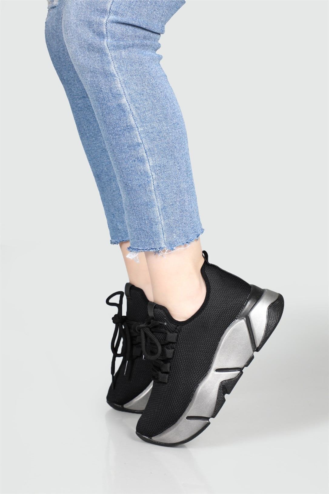 Nefes Alır Kalın Taban Bağcıklı Syh Platin Kadın Spor Ayakkabı RSL-400 Kadın Sneaker Beınsteps Beinsteps RSL-400 22Y