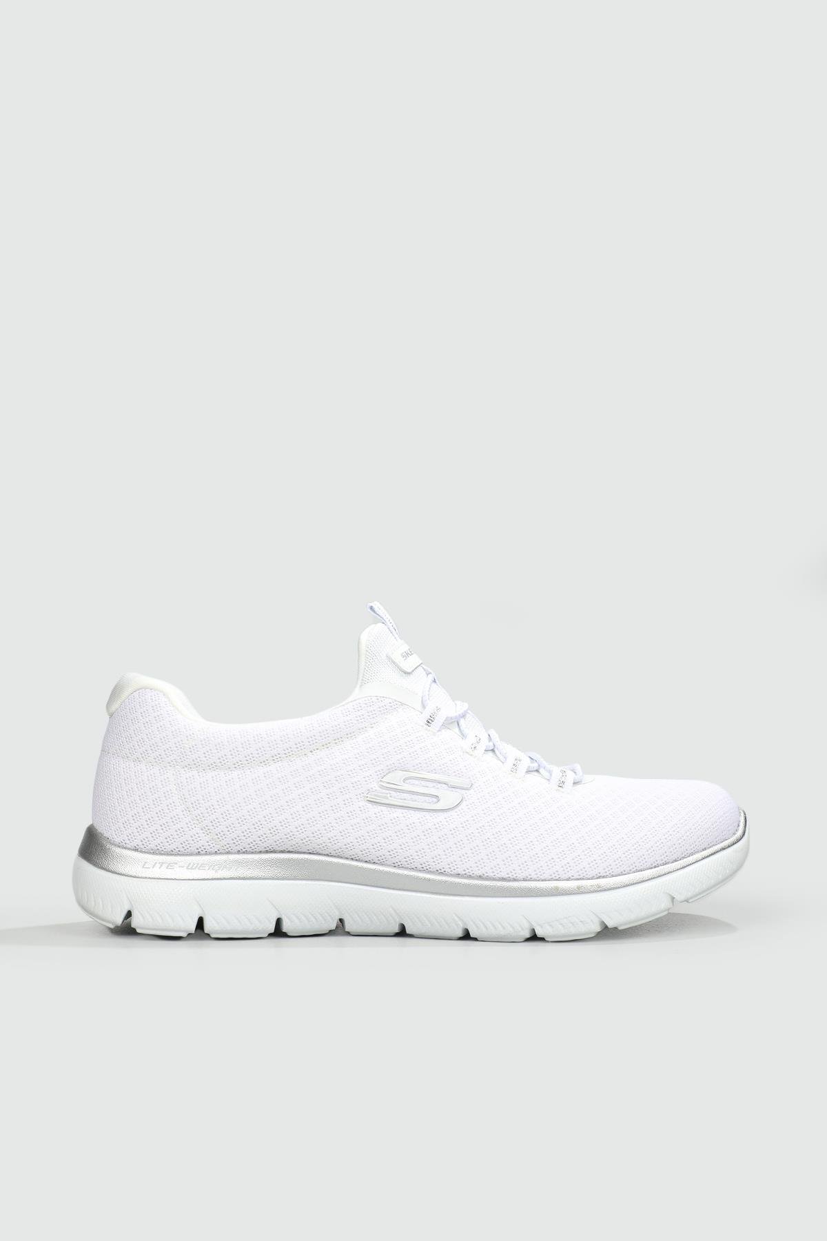 Nefes Alır Ortopedik Beyaz Gümüş Kadın Spor Ayakkabı SUMMİTS Kadın Günlük Spor Ayakkabı Skechers SKECHERS 12980 SUMMİTS ZEN SPR