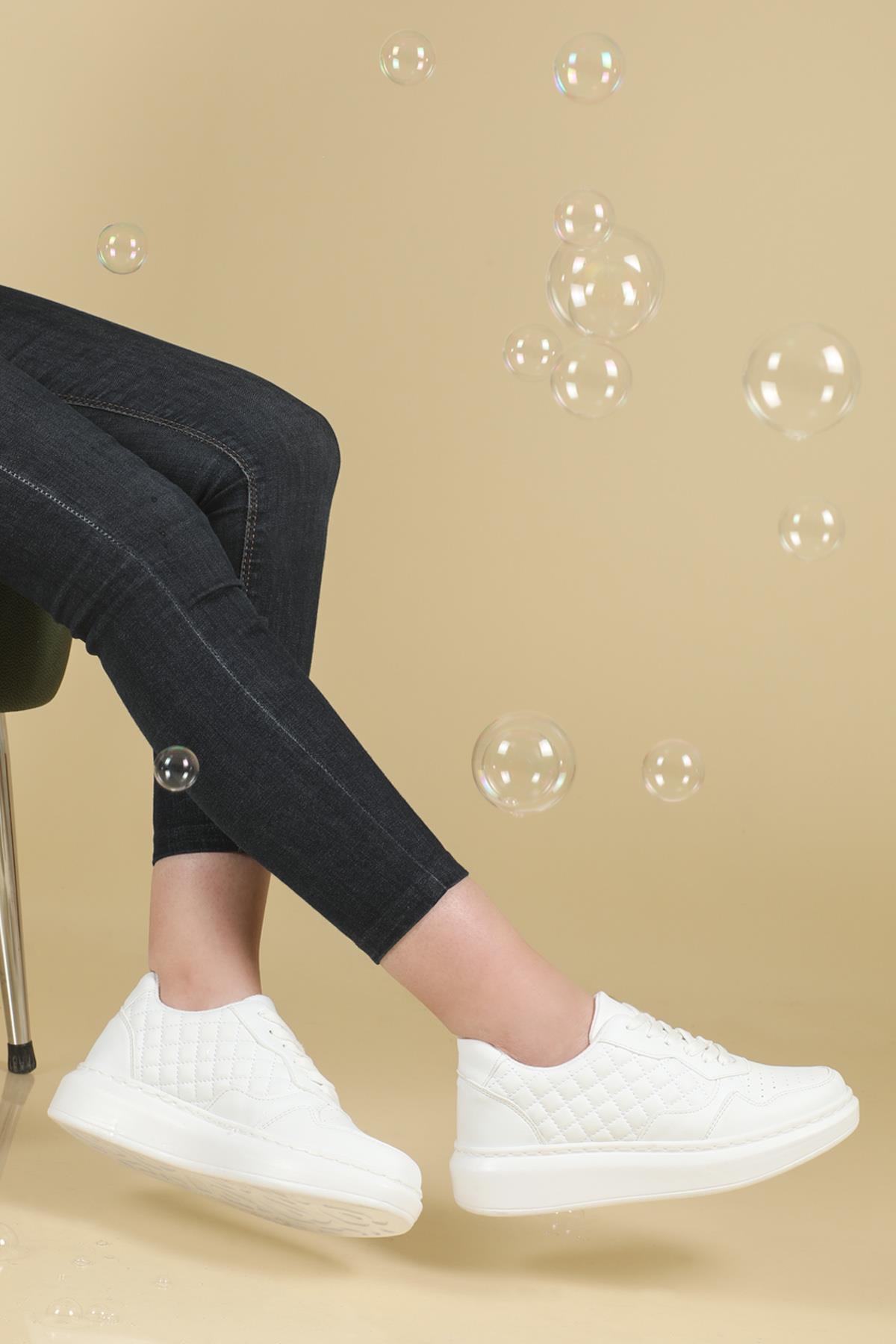 Nefes Alır Ortopedik Beyaz Kadın Spor Ayakkabı MARS Kadın Sneaker Beınsteps Beinsteps Ş-8 MARS