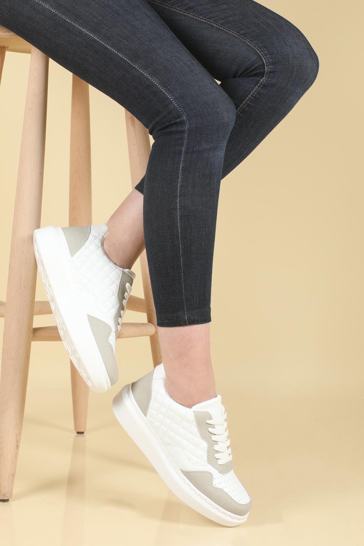 Nefes Alır Ortopedik Gri Byz Kadın Spor Ayakkabı MARS Kadın Sneaker Beınsteps Beinsteps Ş-8 MARS