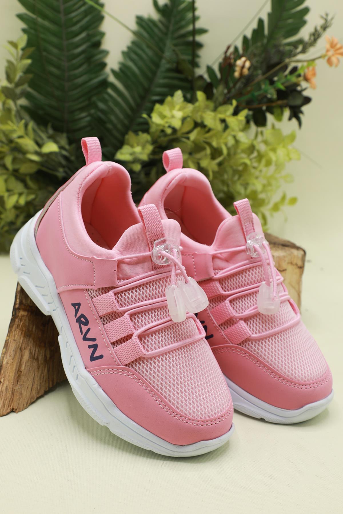 Nefes Alır Ortopedik Pembe Çocuk Spor Ayakkabı 425 Çocuk Günlük Spor Ayakkabı Arvenzo Arvento 425 Filet Spor