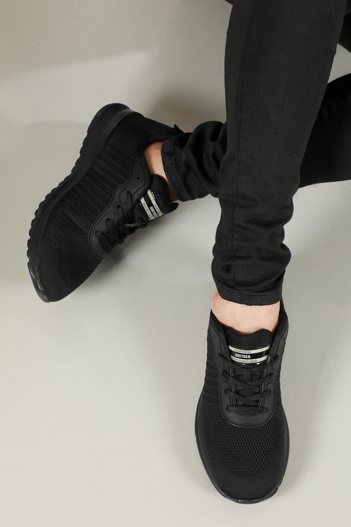 Nefes Alır Ortopedik Siyah Erkek Spor Ayakkabı 14193 Erkek Sneaker Greyder GREYDER 14193 MER SNEAKER AYAK