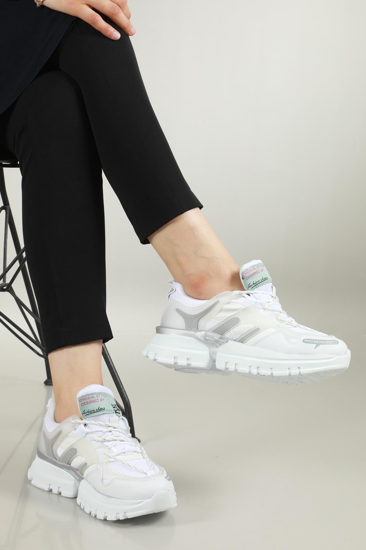 Nefes Alır Rahat Beyaz Buz Unisex Spor Ayakkabı 5154 Unisex Günlük Spor Ayakkabı Conpax CONPAX 5154 UNİSEX SPOR AYAK