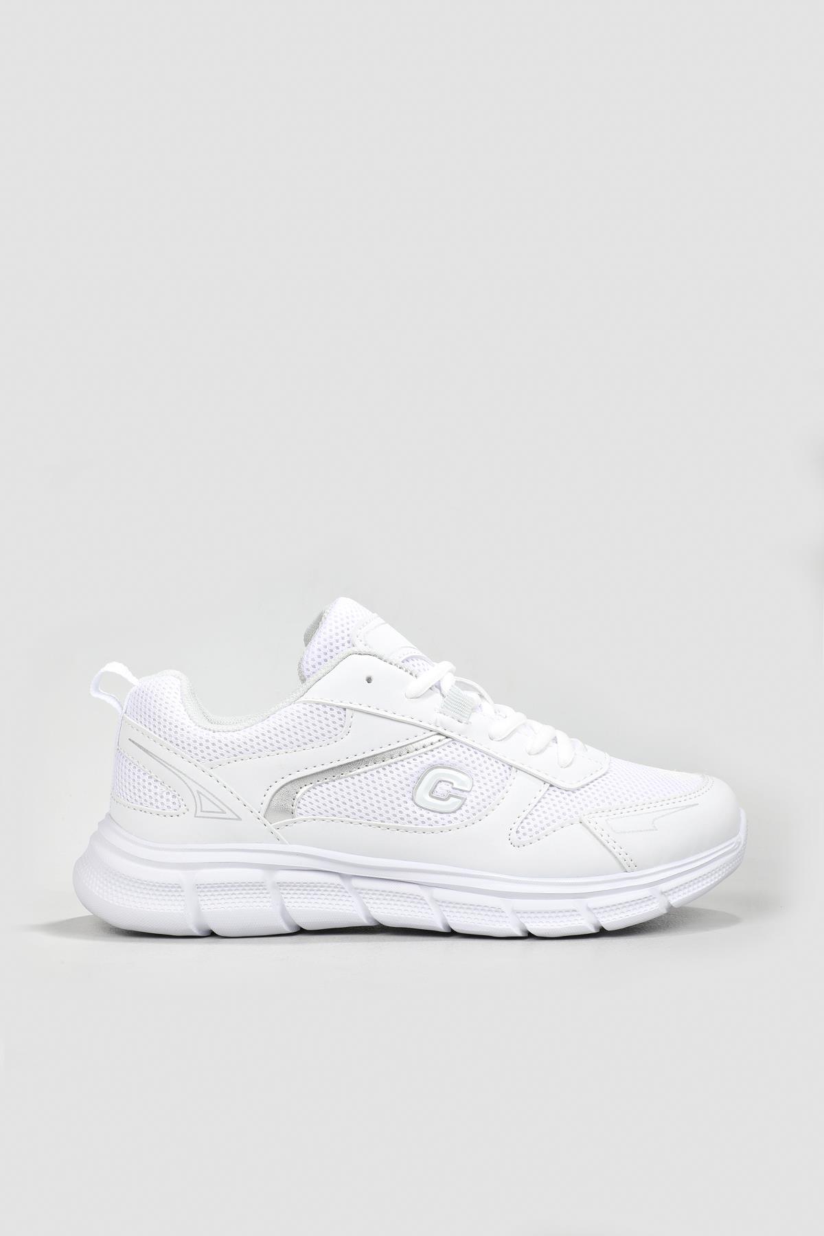 Nefes Alır Rahat Beyaz Gümüş Unisex Spor Ayakkabı 5346 Unisex Günlük Spor Ayakkabı Conpax CONPAX 5346 Unisex 22Y