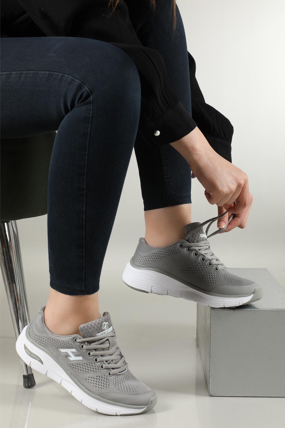 Nefes Alır Rahat Gri Unisex Spor Ayakkabı 21160 Unisex Günlük Spor Ayakkabı Hammer Jack HAMMERJACK 21160 ZEN PAUOLO
