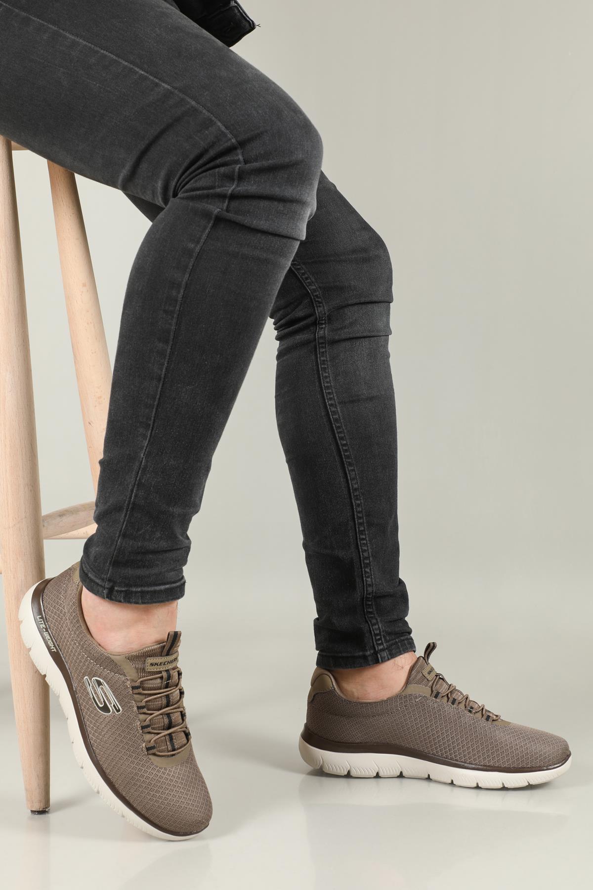 Nefes Alır Rahat Haki Erkek Spor Ayakkabı SUMMİTS Erkek Günlük Spor Ayakkabı Skechers SKECHERS 52811 SUMMİTS MER