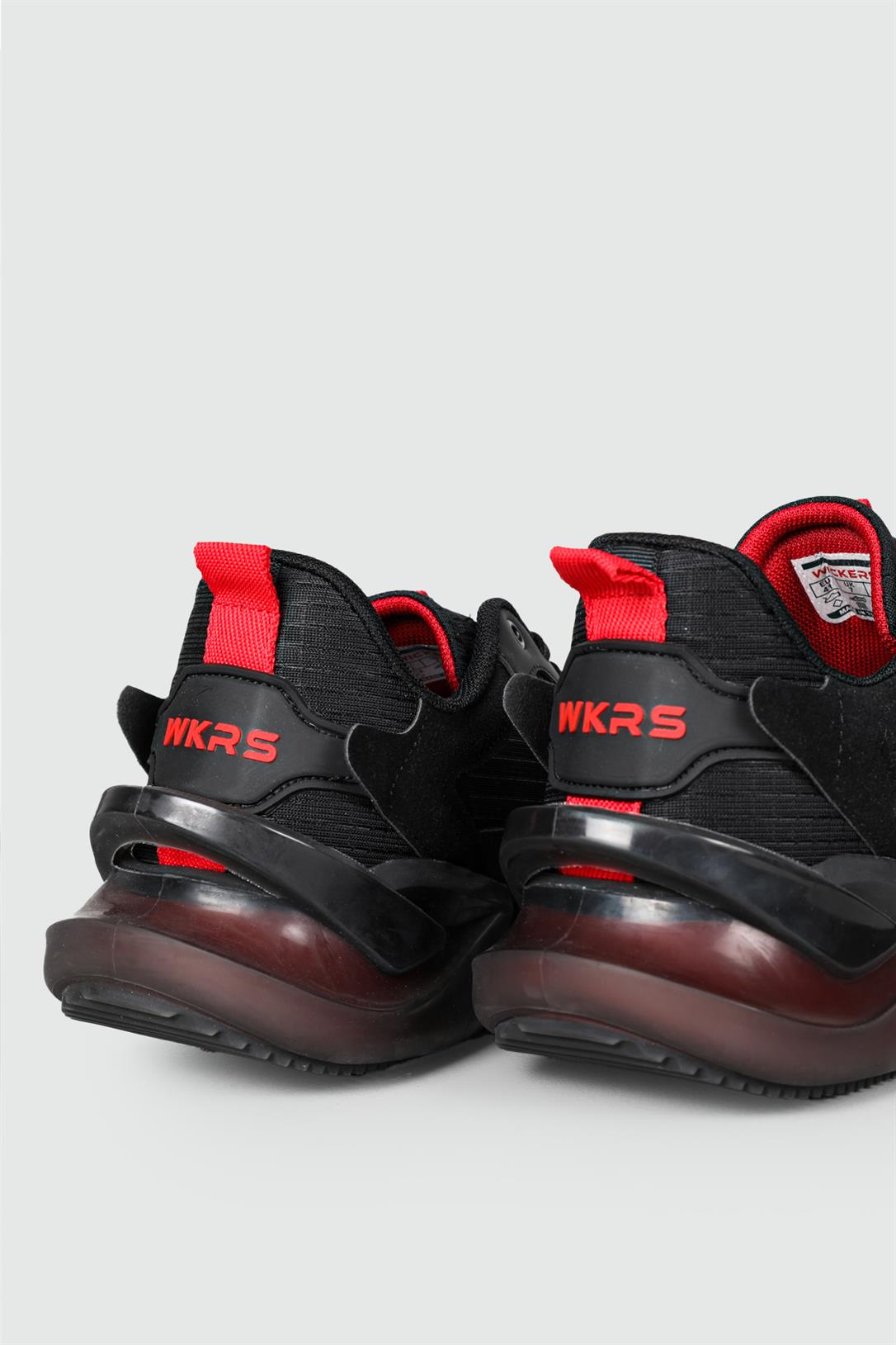 Wickers Nefes Alır Rahat Kalın Taban Siyah Kırmızı Erkek Spor Ayakkabı 2499  | Ayakkabı City
