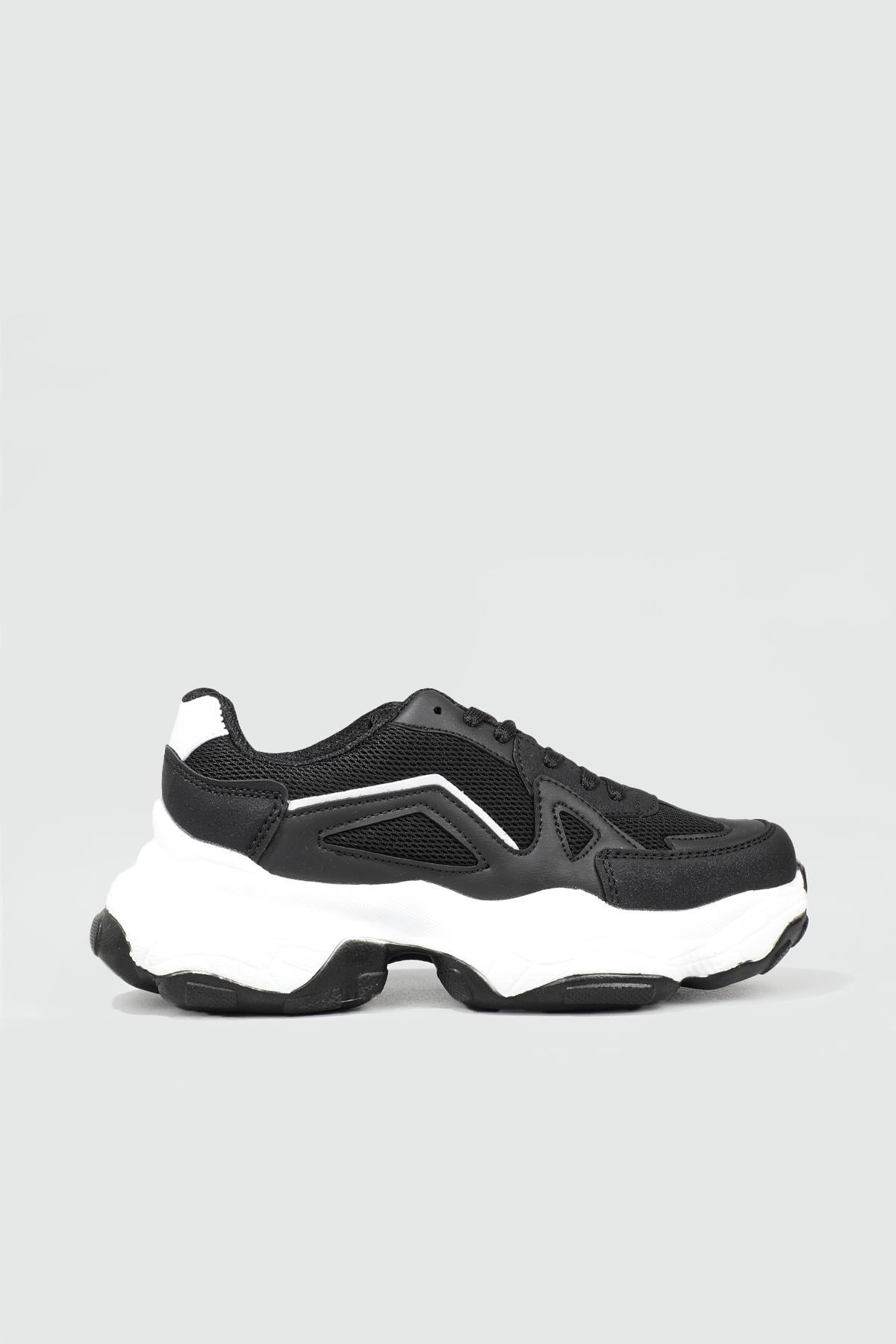 Nefes Alır Rahat Siyah Beyaz Kadın Spor Ayakkabı 141 Kadın Günlük Spor Ayakkabı Dark Step DARKSTEP 141 ZEN ANORAK SPOR