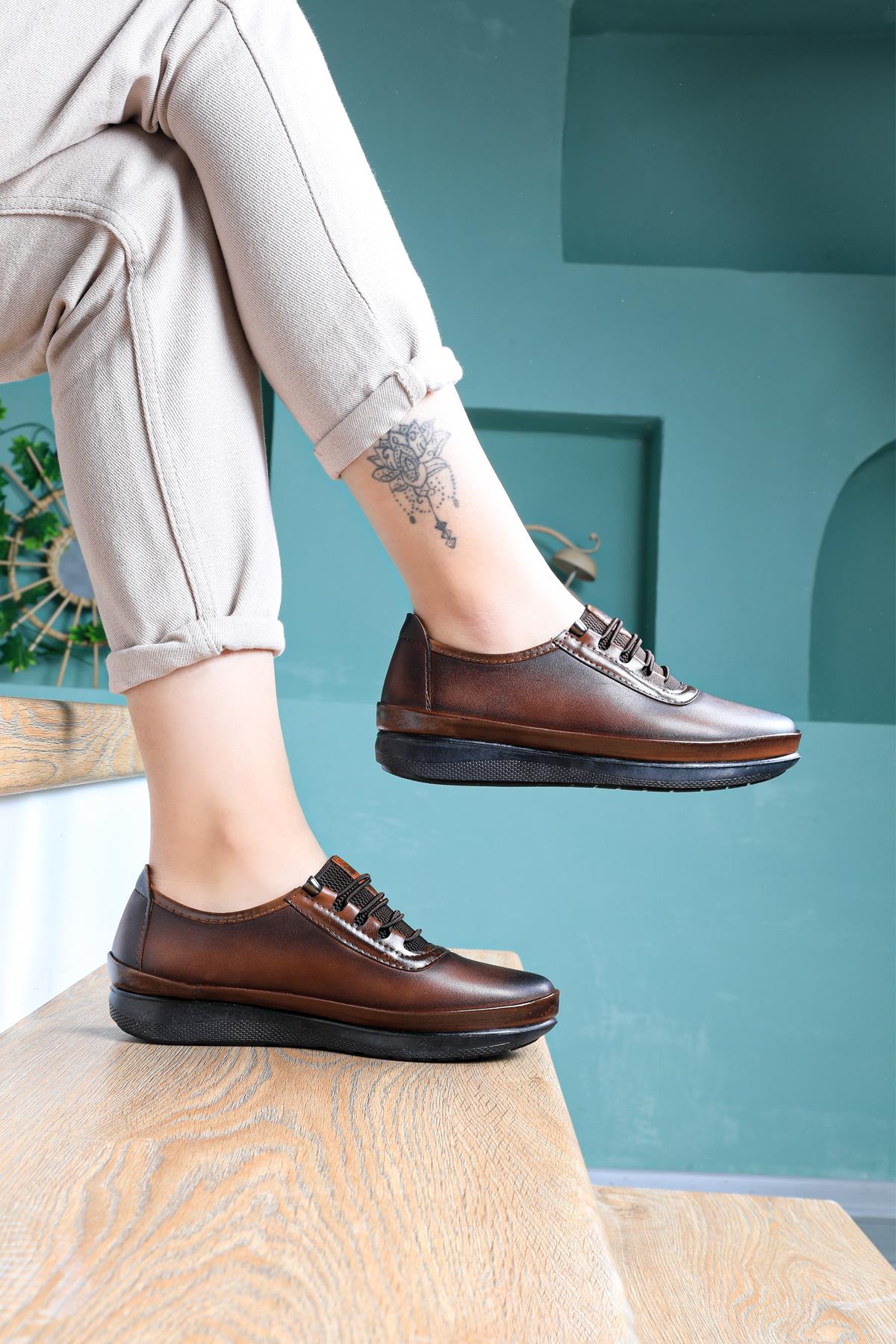 Ortapedik Taban Günlük Rahat Taba Kadın Ayakkabı D-016 Kadın Günlük Ayakkabı Carla Bella Esma D-016 Kadın Ayakkabı